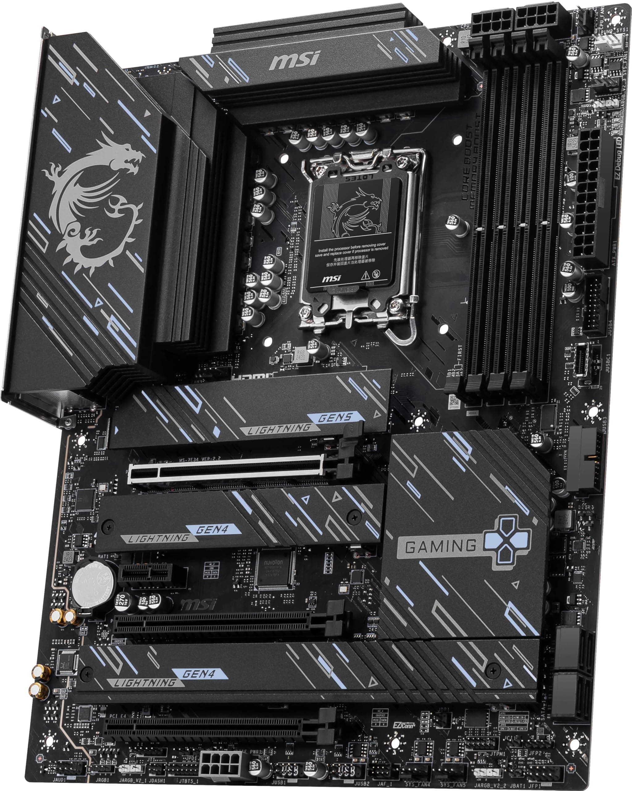 MSI Z890 Gaming Plus WiFi Gaming Mainboard (kompatibel mit Intel Core Ultra Series 2 Prozessoren, LGA 1851, DDR5, PCIe 5.0, M.2, SATA, 5Gbps LAN, USB Typ C, Wi-Fi 7, Bluetooth 5.4 Bild 5
