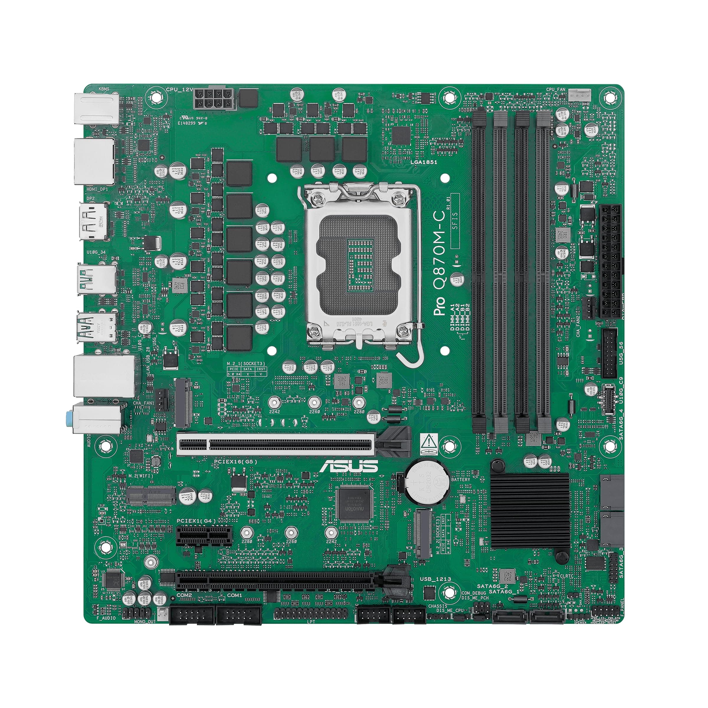 ASUS PRO Q870M-C-CSM Business Mainboard Sockel Intel LGA 1851 (Micro-ATX, Intel VPro, DDR5 Speicher, PCIe 5.0, Q-LED Core, ASUS Control Center Express, SafeSlot) Bild 2