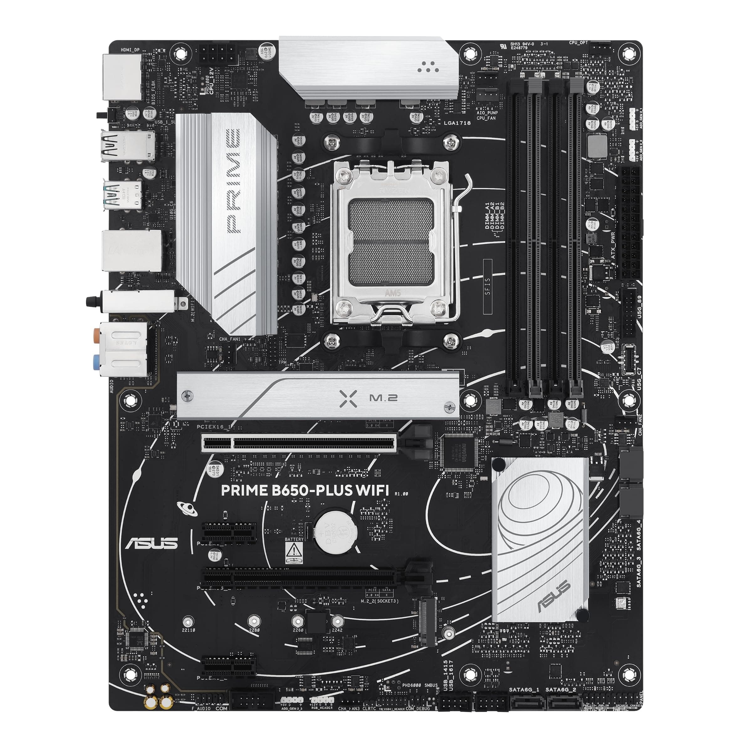ASUS Prime B650-PLUS WiFi AMD B650 AM5 Ryzen™ Desktop 9000 8000 & 7000 ATX Motherboard, DDR5, PCIe 5.0 M.2, 2.5Gb LAN, WiFi 6E, HDMI™, SATA 6Gbps, USB Type-C®, BIOS Flashback™, Thunderbolt™ 4 Header PRIME|ATX B650-Plus|M.2x2|WiFi6E Bild 3