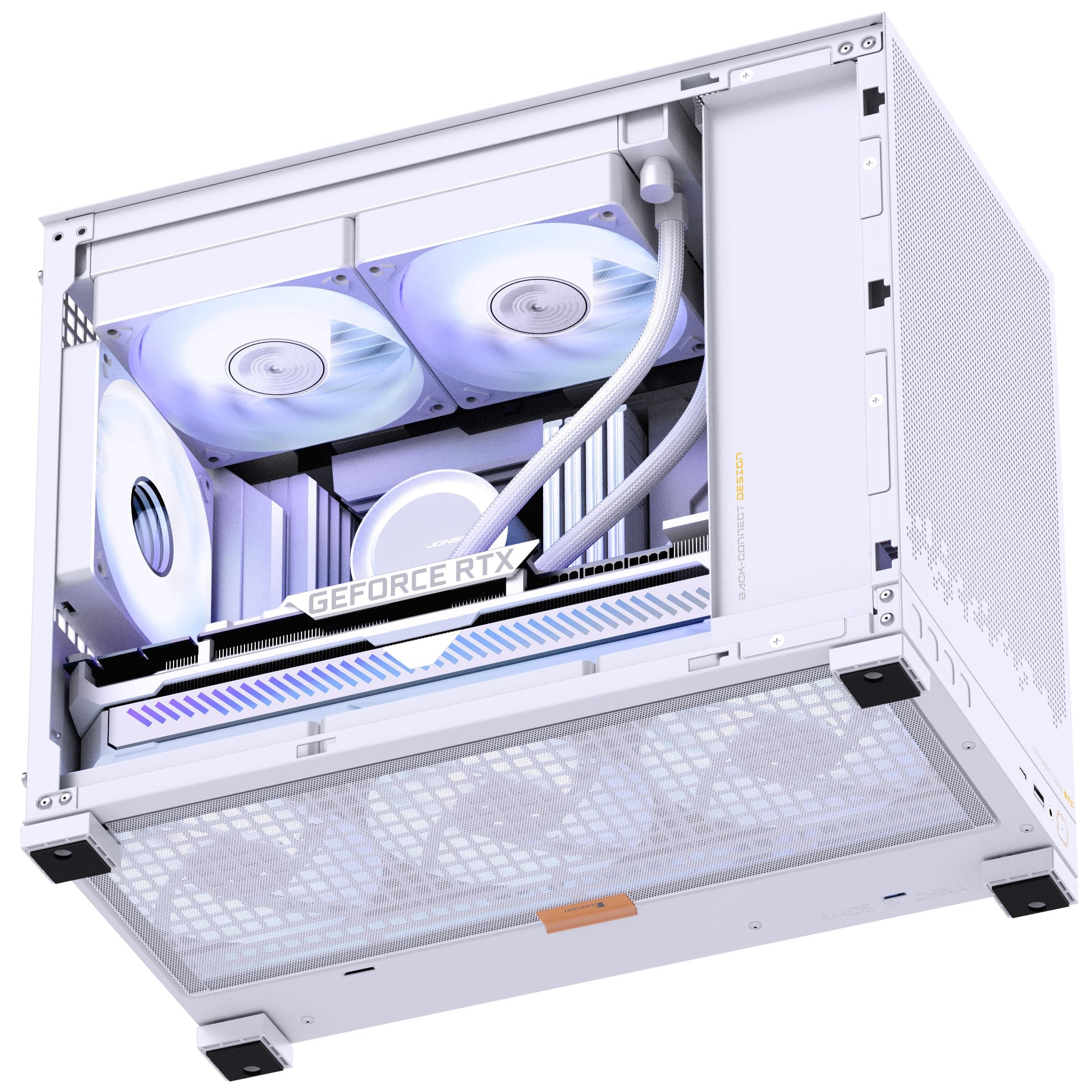 Jonsbo D32 STD Mesh PC-Gehäuse Weiß | Mini Case für Micro-ATX, Back-Connect-kompatibel, starker Airflow, kompakt & stylish für Gaming Builds Bild 5