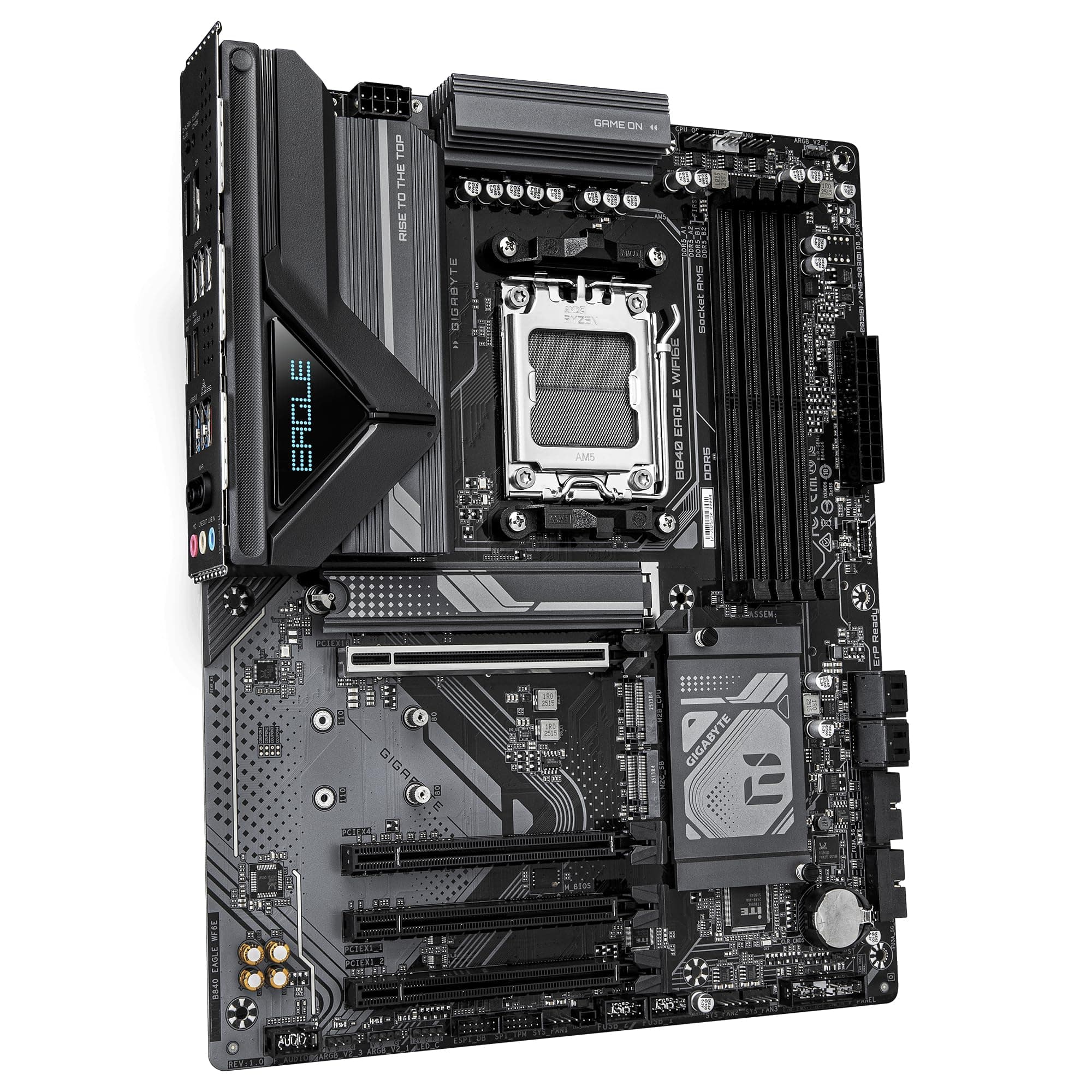 GIGABYTE B840 Eagle WIFI6E Mainboard - AMD Ryzen 9000 Prozessoren, 8+2+2 Phasen VRM, bis zu 8200MHz DDR5(O.C), 2xPCIe 4.0 + 1xPCIe 3.0 M.2, Wi-Fi 6E, 2.5GbE LAN, USB 3.2 Gen 2 Bild 5