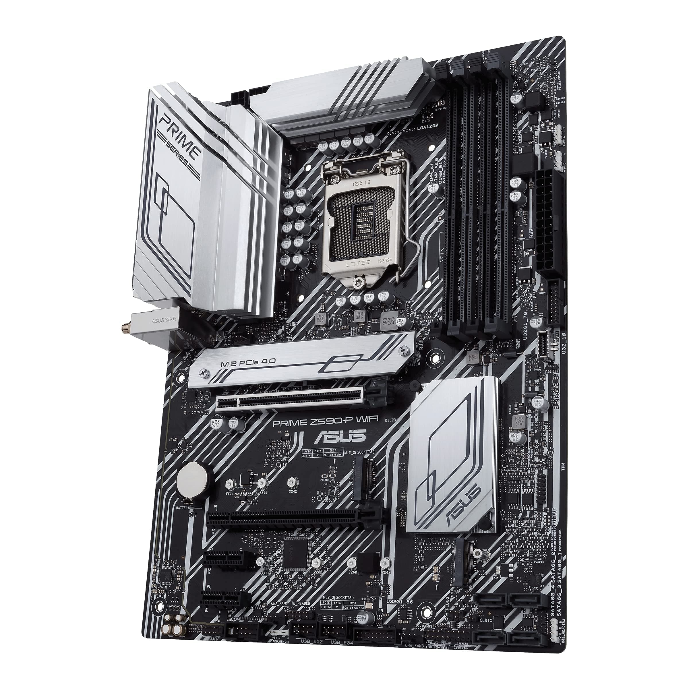 ASUS Prime Z590-P WiFi LGA 1200 (Intel 11./10th Gen) ATX Motherboard (PCIe 4.0, 10+1 Power Stages 3X M.2 WiFi 6, 2.5GB LAN, Frontpanel USB 3.2 Gen 2 USB Type-C , Thunderbolt 4 Unterstützt Aura Sync RGB) Bild 3