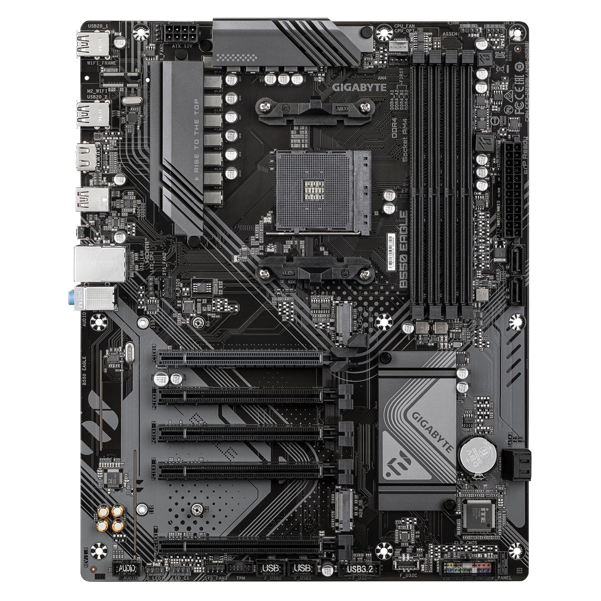 GIGABYTE B550 Eagle Mainboard – AMD Ryzen 5000 G-Serie CPUs, 10+3+1 Phasen VRM, bis zu 3200 MHz DDR4, 1xPCIe 4.0 + 1xPCIe 3.0 M.2, 1GbE LAN, USB 3.2 Gen 2 Bild 3