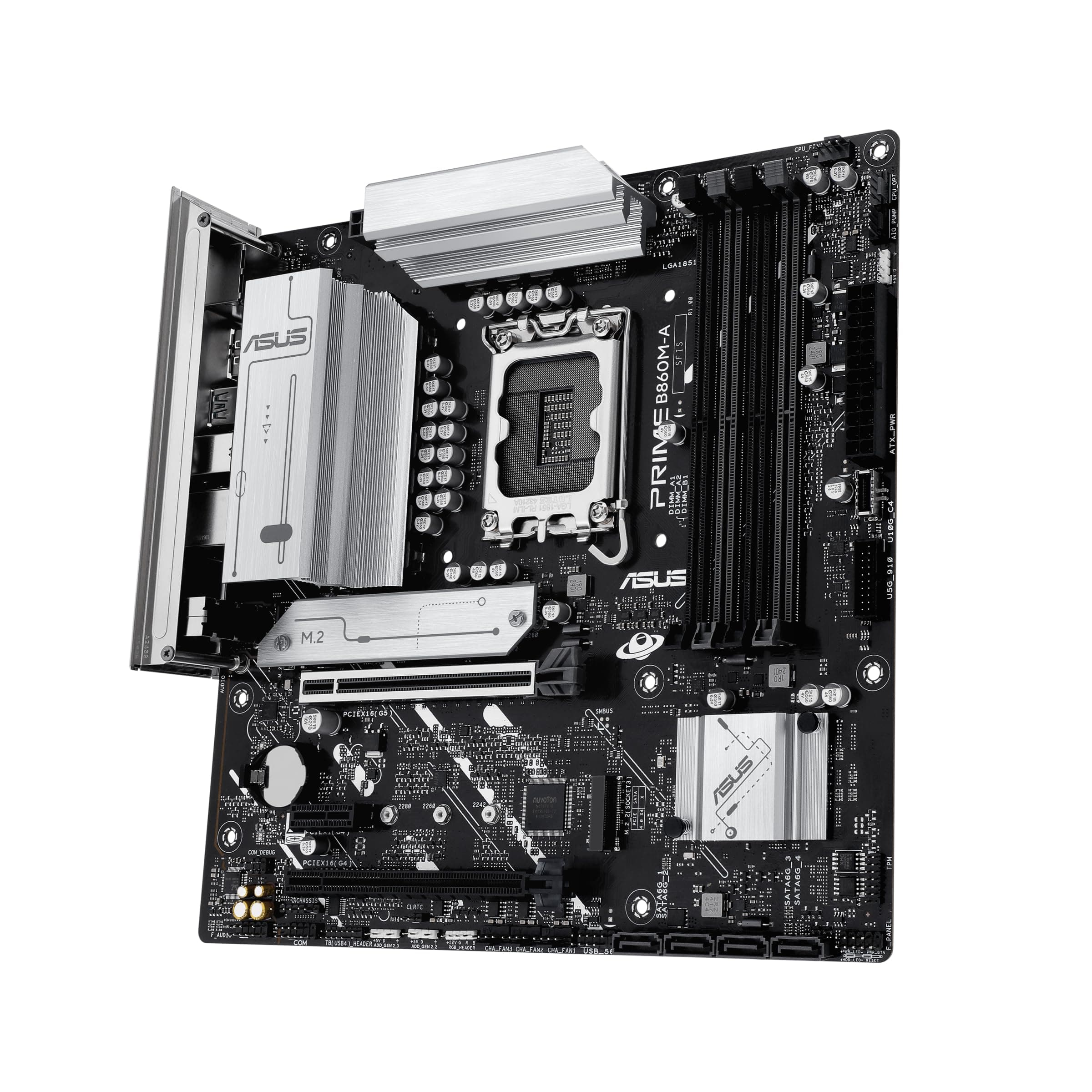 ASUS Prime B860M-A-CSM Mainboard Sockel Intel LGA 1851 (Intel B860, mATX, DDR5 Speicher, PCIe 5.0 x16, 2X M.2, HDMI, dual DisplayPort, USB 20Gbps Typ-C, Aura Sync) Bild 7