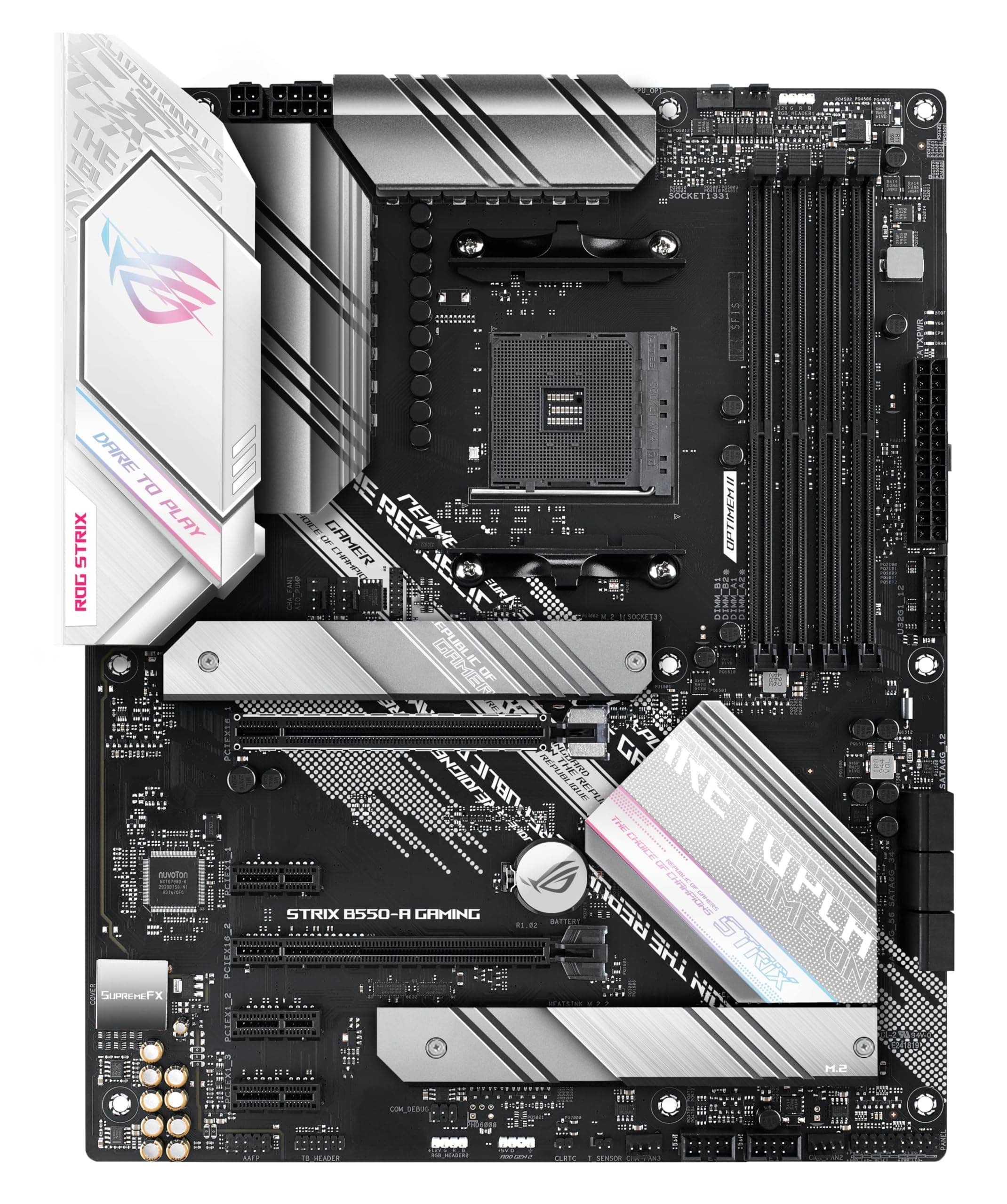 ASUS ROG Strix B550-A Gaming Mainboard Sockel AMD Ryzen AM4 (ATX, 2X M.2, SATA 6Gbit/s, USB 3.2 Gen 2, PCIe 4.0, Aura Sync) Bild 3