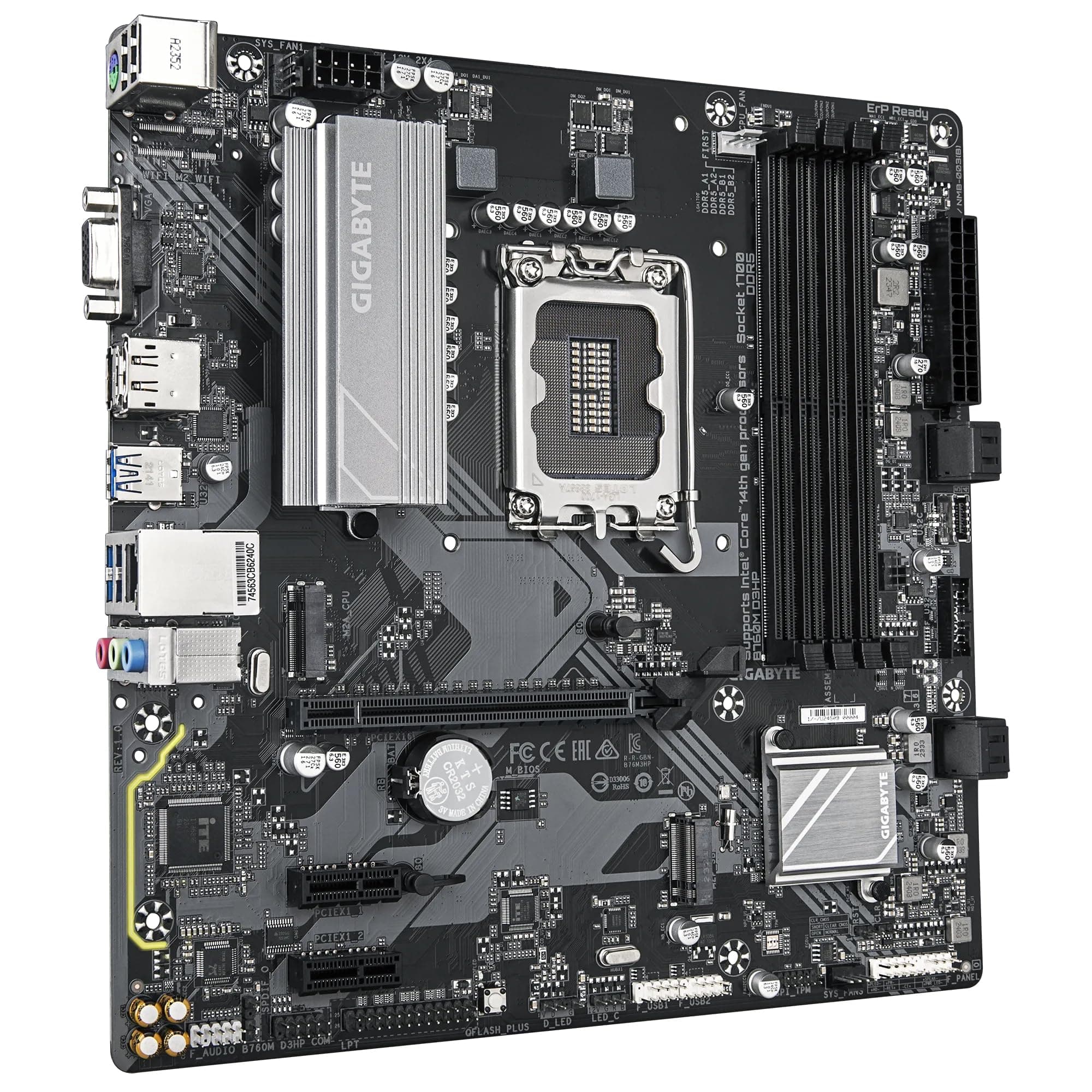 GIGABYTE B760M D3HP Mainboard - Intel Core CPUs der 14. Generation, 4+1+1 Phasen VRM, bis zu 5600 MHz DDR5, 2xPCIe 4.0 M.2, GbE LAN, USB 3.2 Gen 1 Bild 6