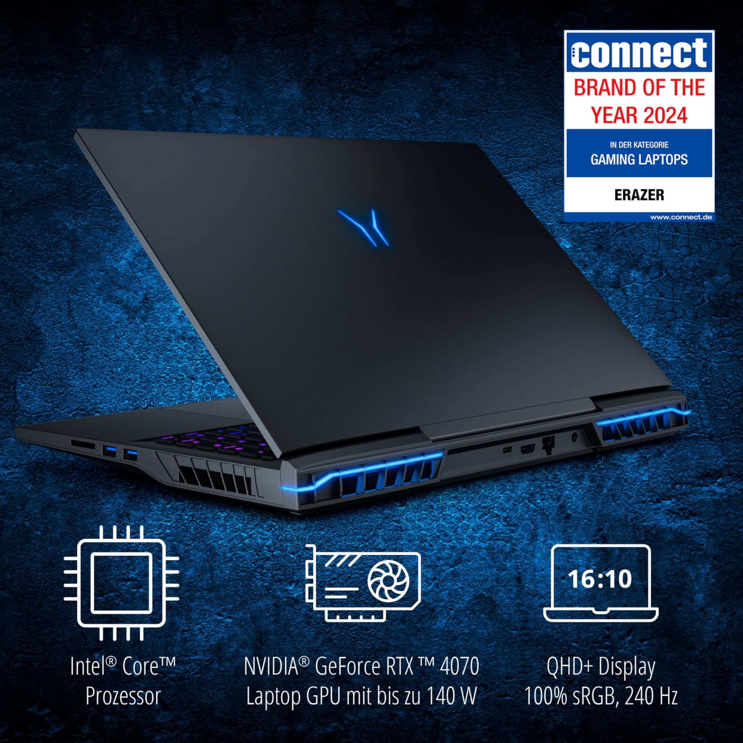 ERAZER Beast X40e 43,2cm (17 Zoll 240Hz) QHD+ Gaming Laptop (Intel Core i7-14700HX, 16GB DDR5 RAM, 1TB SSD, GeForce RTX 4070 8GB GDDR6, Win 11 Home) Bild 3