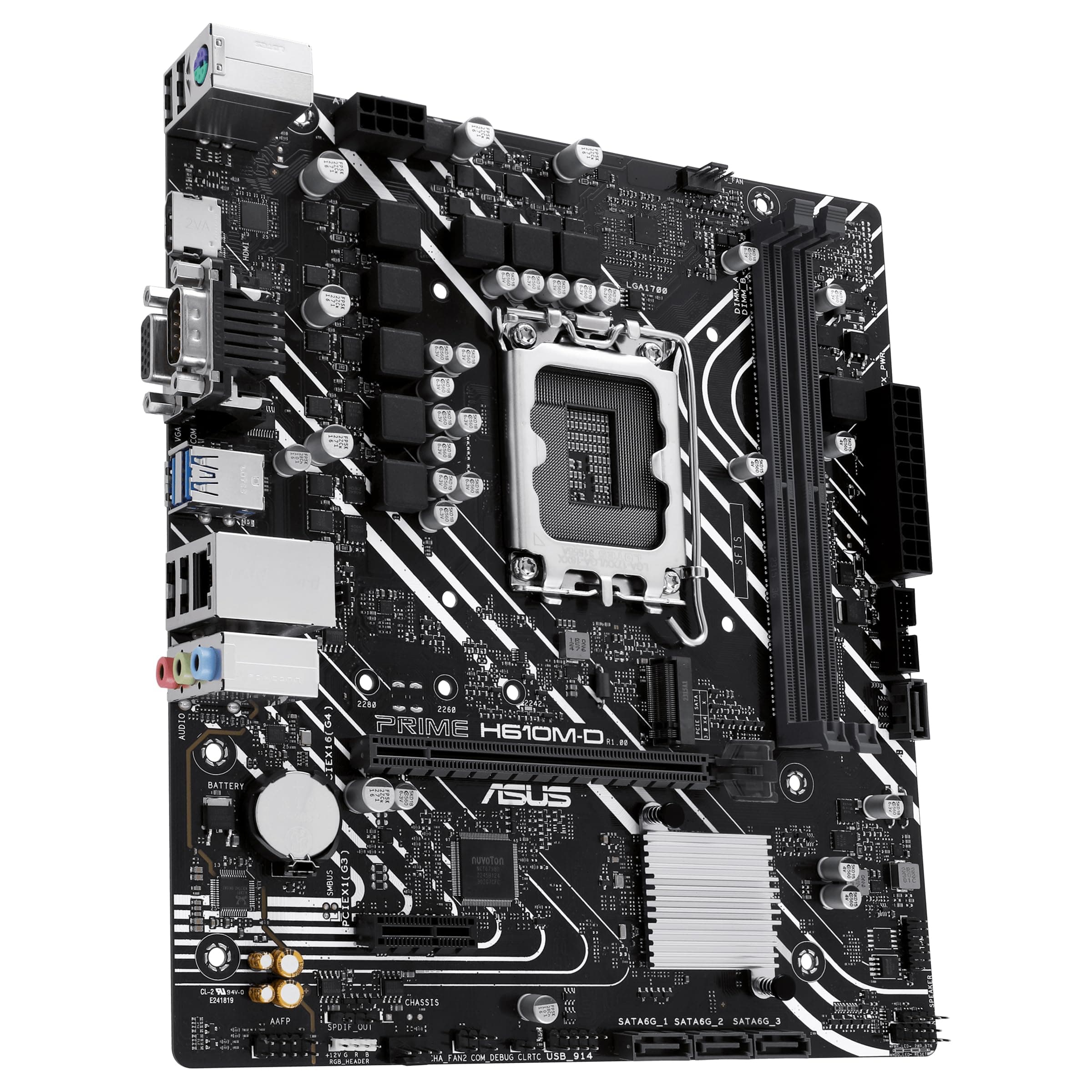 ASUS Prime H610M-D Gaming Mainboard Sockel Intel LGA 1700 (Micro-ATX, DDR5, PCIe 4.0, M.2, HDMI, VGA, USB 3.2 Gen 1, SATA 6Gbit/s, COM Port, RGB Header) Bild 8