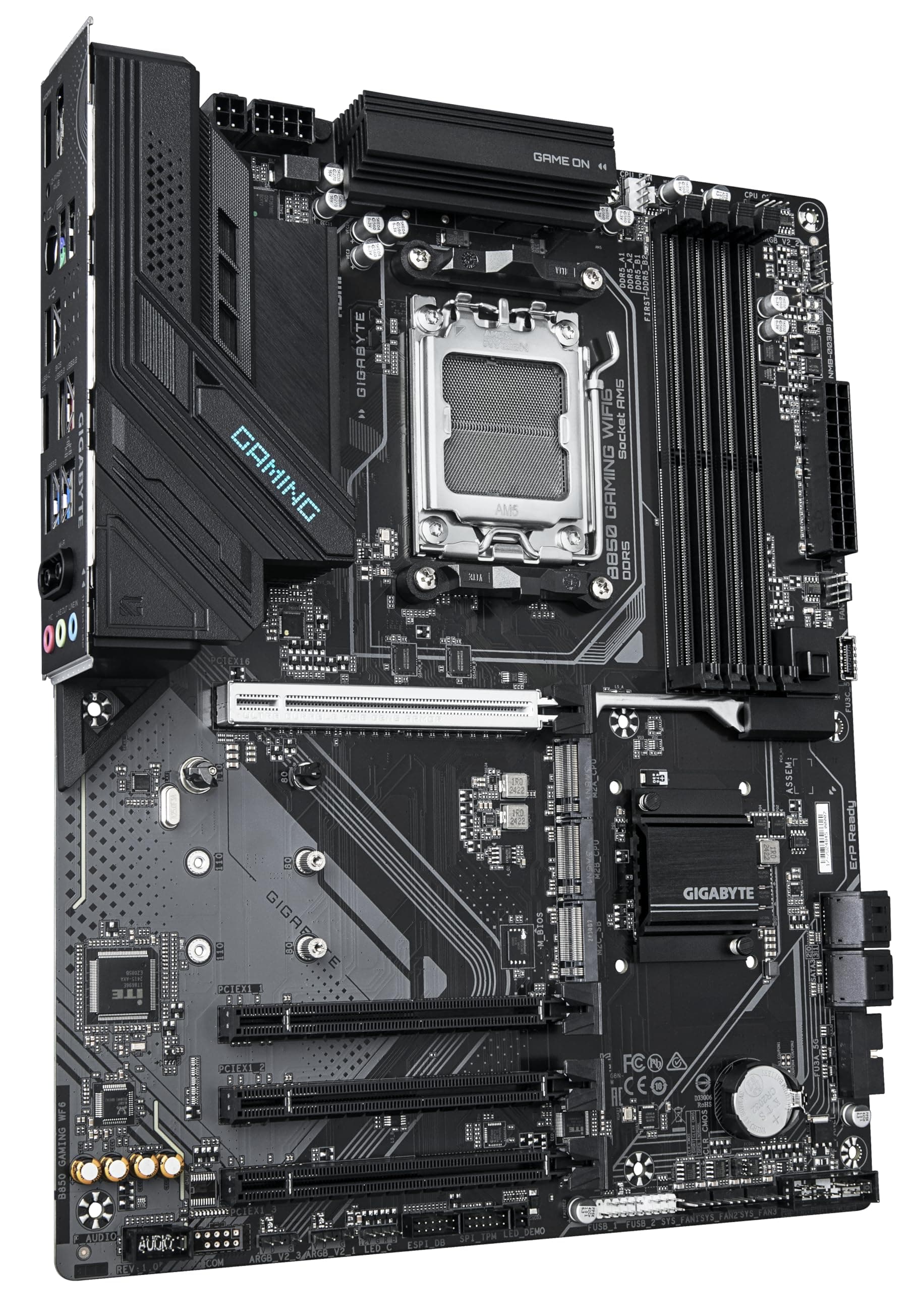 GIGABYTE B850 Gaming WIFI6 Motherboard - AMD Ryzen 9000 Serie CPUs, 6+2+2 Phasen digitales VRM, bis zu 8200MHz DDR5 (OC), 1xPCIe 5.0 + 2xPCIe 4.0 M.2, GbE LAN, WiFi 6, USB 3.2 Gen 2 Bild 5