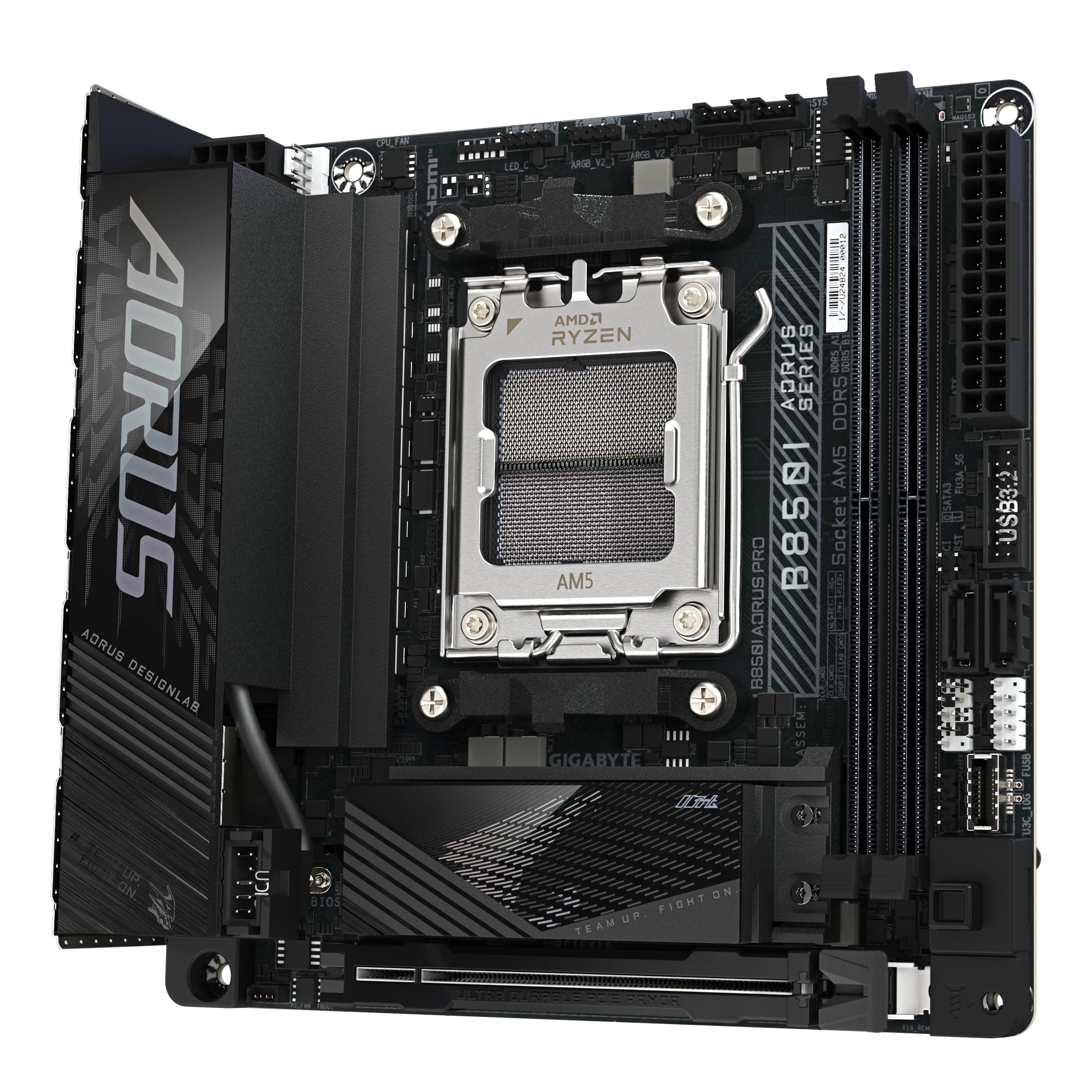 GIGABYTE B850I AORUS PRO Motherboard - Unterstützt AMD Ryzen 9000 Serie CPUs, 8+2+1 Phasen Digital-VRM, bis zu 8400MHz DDR5 (OC), 1xPCIe 5.0 + 1xPCIe 4.0 M.2, 2.5LAN, WiFi 7, USB 3.2 Gen 2 Bild 5