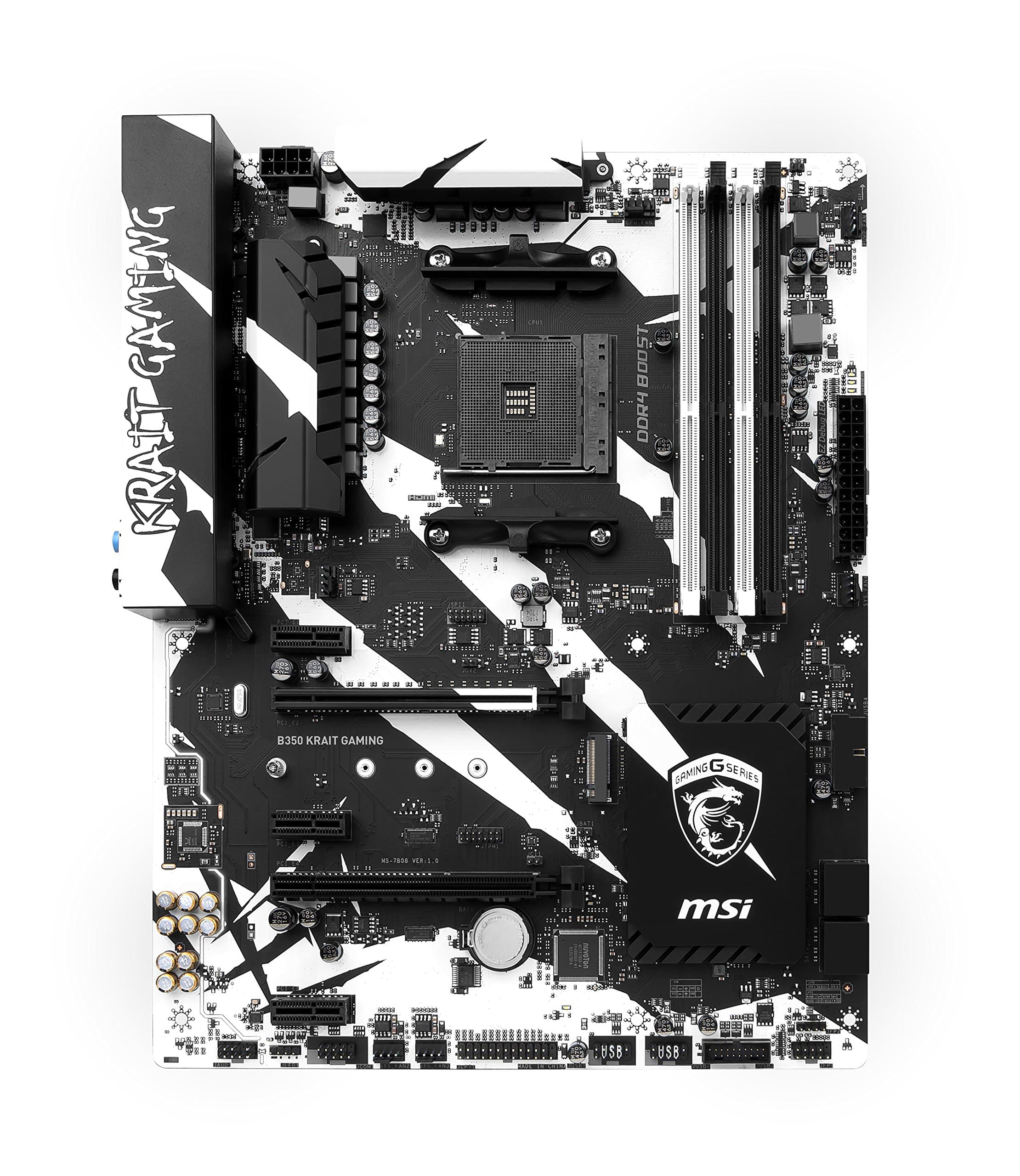 MSI B350 KRAIT GAMING, Sockel AM4, DDR4, HDMI,DVI 1x M.2 & 10x USB 3.1(2x Gen2 & 8x Gen1), 1x USB-C ATX Mainboard Bild 5