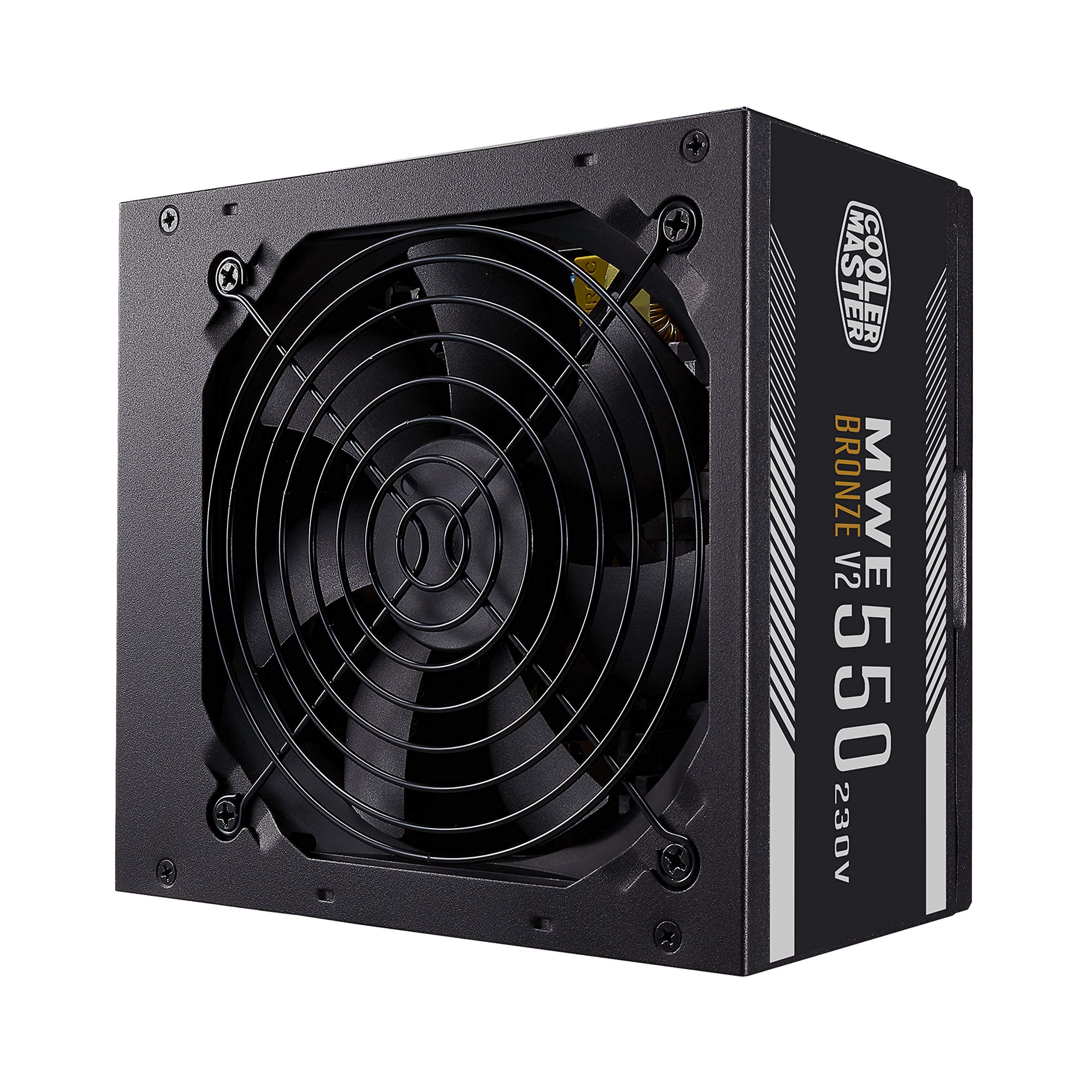 Cooler Master MWE 550 Bronze 230V V2, PC-Netzteil (EU-Stecker), 80 PLUS Bronze, temperaturempfindlichen HDB-Lüfter, DC-DC + LLC-Schaltung mit + 12V-Schiene, nicht modular