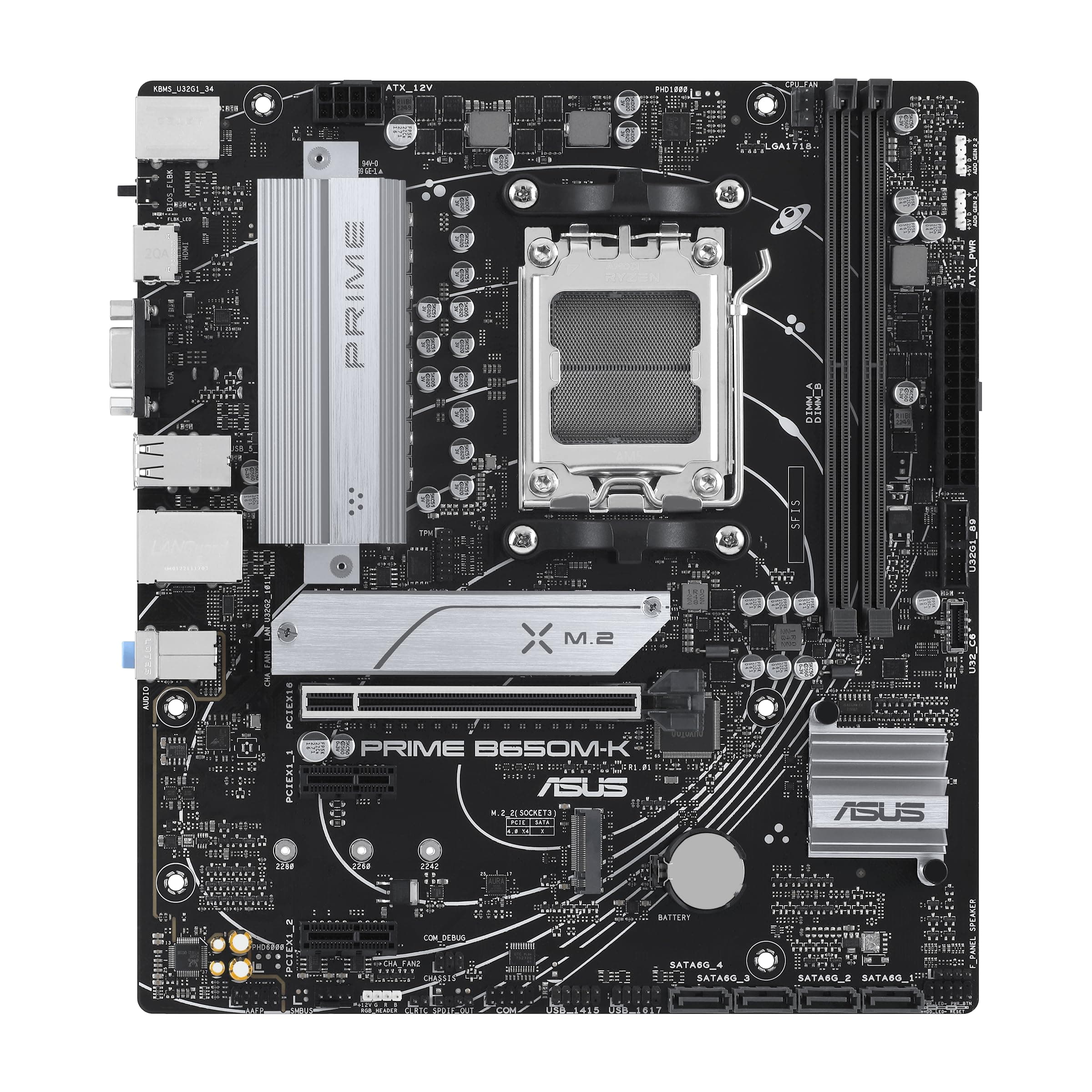 ASUS Prime B650M-K Mainboard Sockel AMD AM5 (Ryzen 7000, Micro-ATX, DDR5 Speicher, PCIe 5.0, BIOS Flashback, USB 3.2 Gen 2, Aura Sync) Bild 4