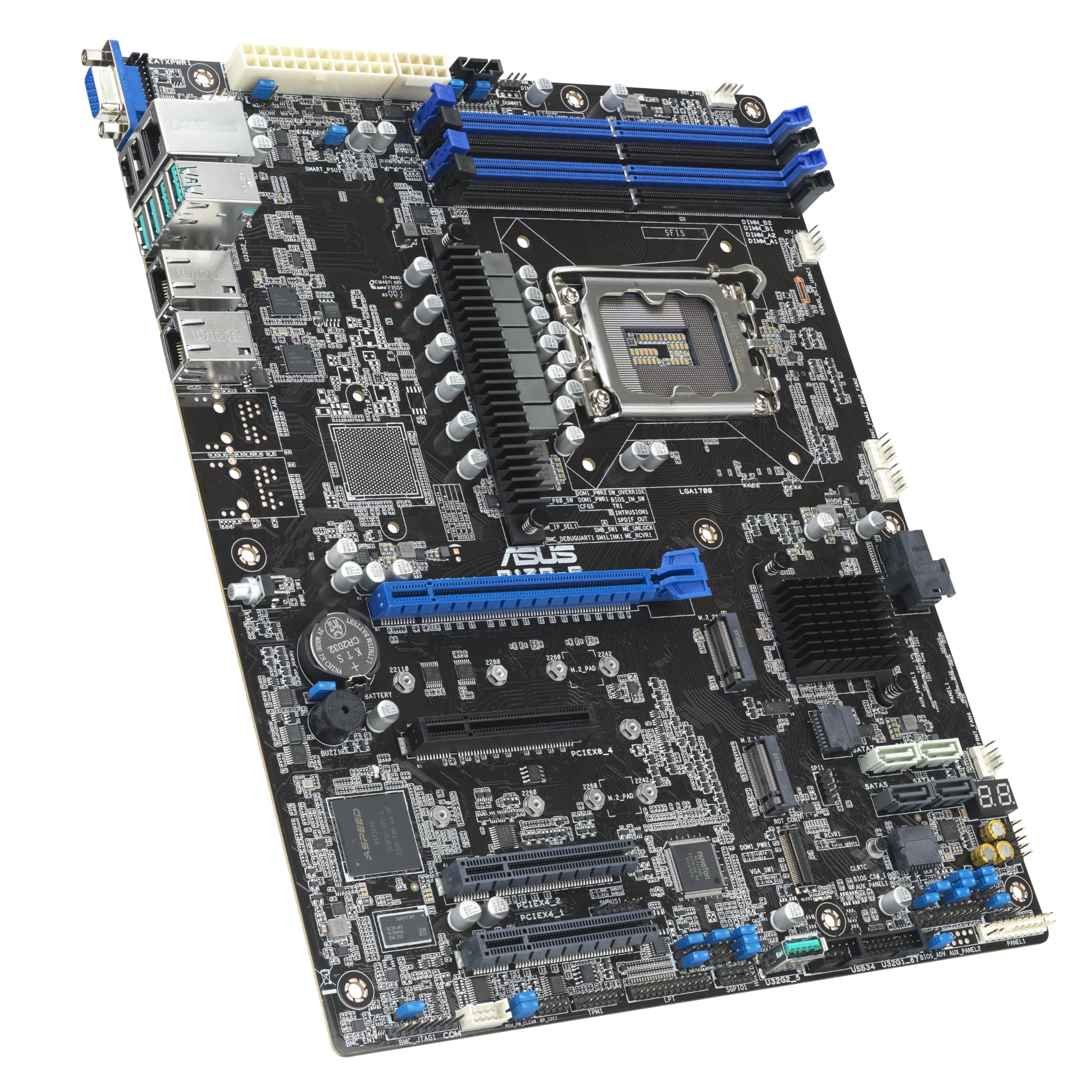 ASUS P13R-E Server Mainboard Sockel Intel LGA 1700 (ATX, 4X DDR5 ECC UDIMM, 2X M.2, 2X LAN, 8X SATA, 2X PCIe 5.0, 2X PCIe 4.0, 4X USB 10Gbit/s, 2X USB 2.0) Bild 2