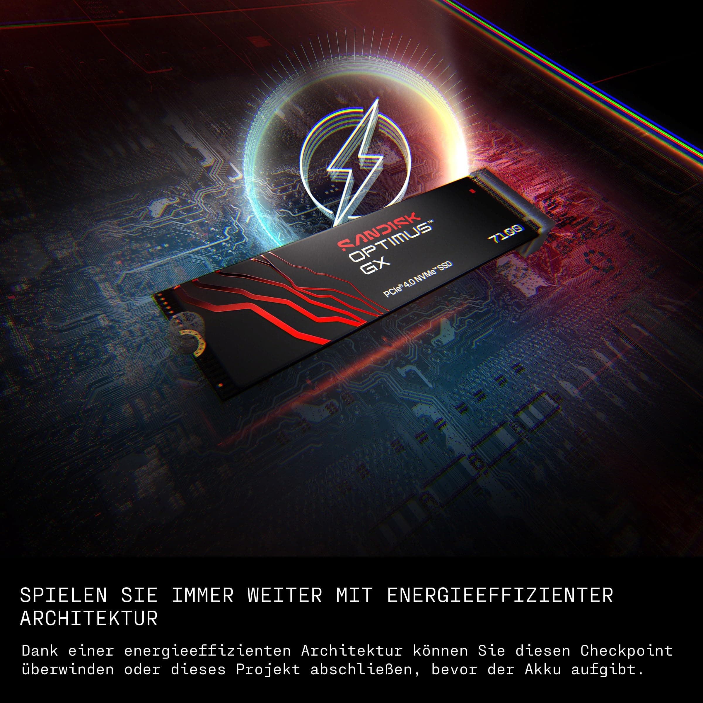 SANDISK Optimus GX 7100 NVMe SSD 500 GB (bis zu 7.250/6.900 MB/s sequentielles Lesen/Schreiben, PCIe 4.0, M.2 2280, BiCS TLC 3D CBA NAND, SANDISK Dashboard) Bild 7