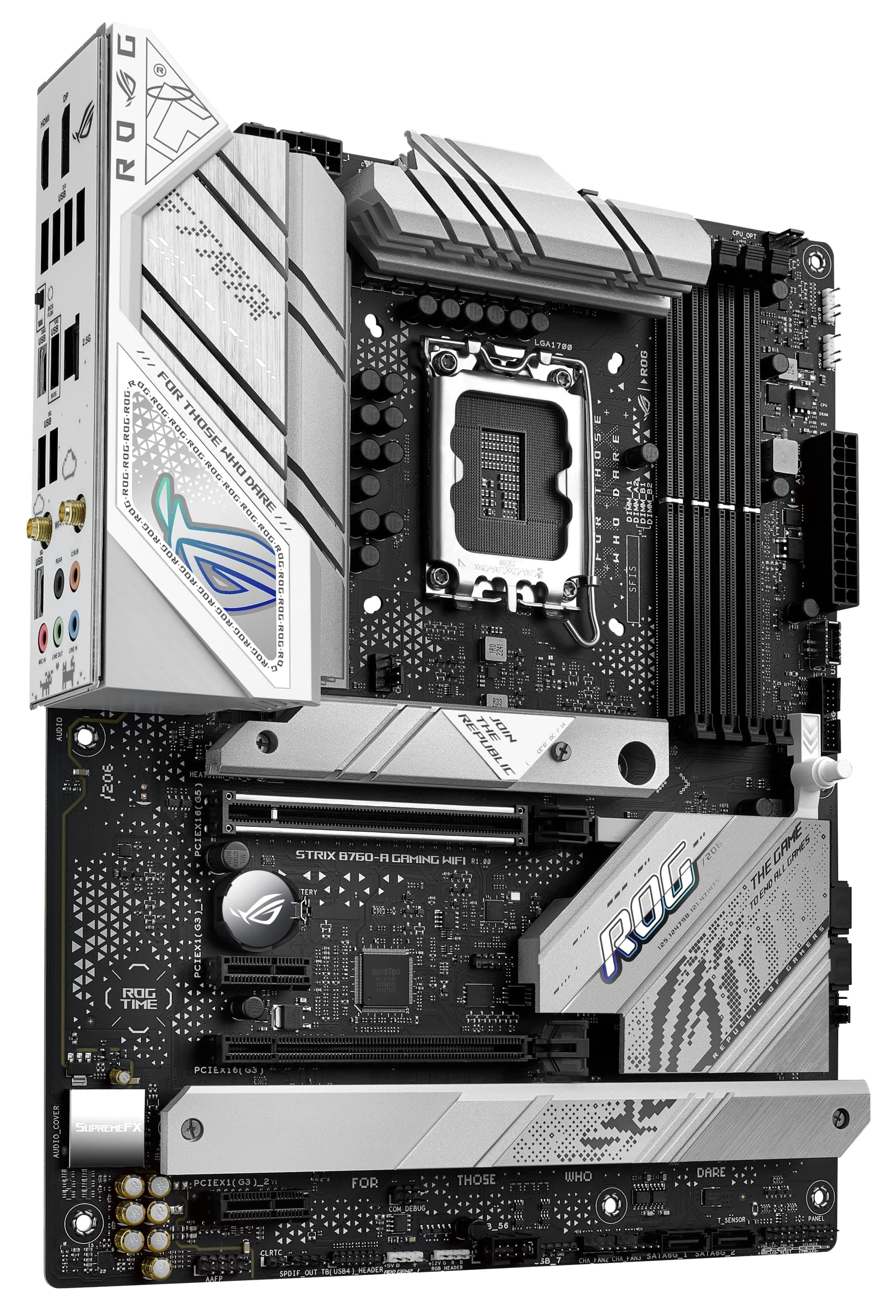 ASUS ROG Strix B760-A Gaming WiFi Intel® B760 (13. und 12. Generation) LGA 1700 White ATX Motherboard, 12 + 1 Leistungsstufen, DDR5, PCIe 5.0, WiFi 6E, USB 3.2 Gen 2 Gen 2 Typ-C und Aura Sync RGB Bild 3