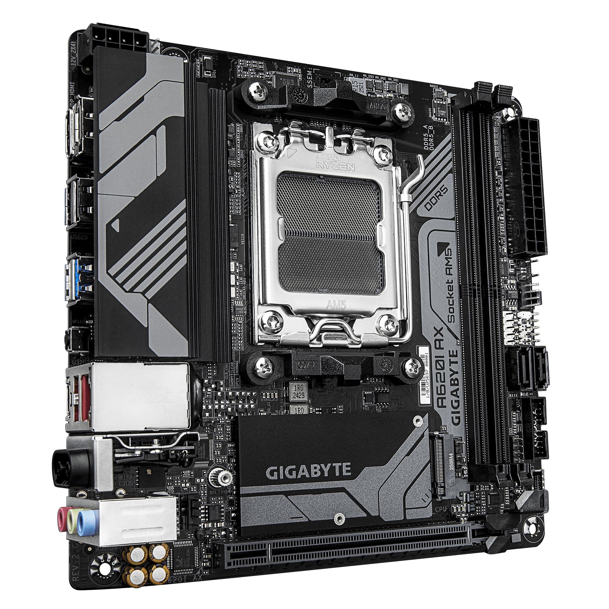 GIGABYTE A620I AX (AM5/ LGA 1718/ AMD/ A620/ Mini-ITX/ 5 Jahre Garantie/ DDR5/ Single M.2/ PCIe 4.0/ USB 3.2 Gen1 Type-C/Realtek Wi-Fi 6E/ Realtek 2.5GbE/ Q-Flash Plus/PCIe EZ-Latch/Motherboard) Bild 5