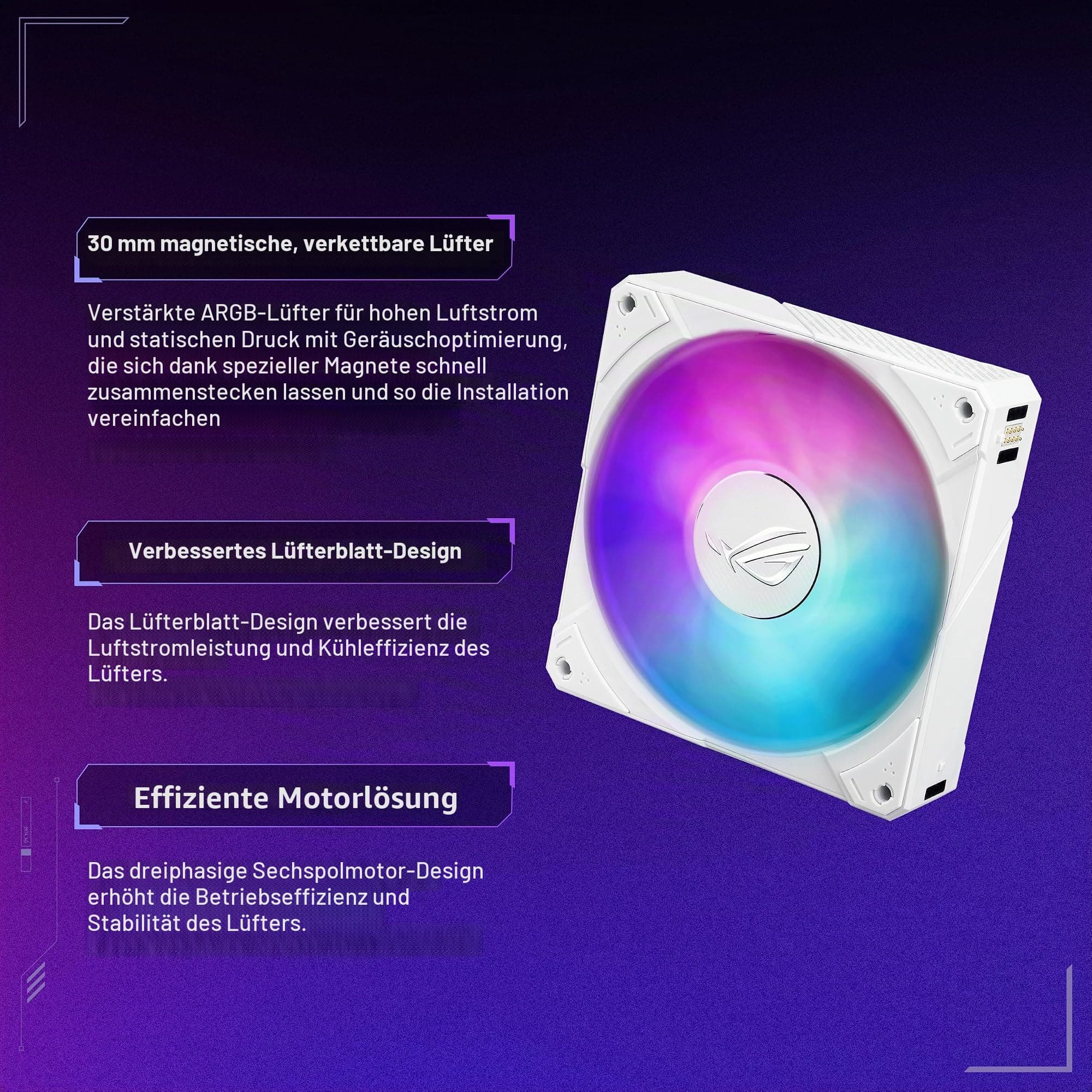 ASUS ROG Ryujin III 360 ARGB Extreme White All-in-One-Flüssig-CPU-Wasserkühlung (3,5 Zoll LCD Bildschirm, Aseteks Emma Gen8 V2-Pumpe, verdickte magnetische ROG ARGB-Lüfter, Geräuschoptimierung, weiß) Bild 6