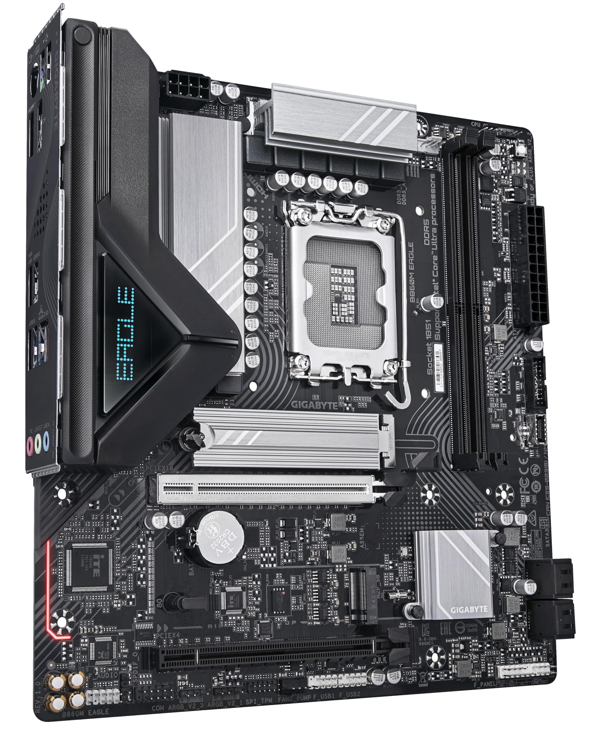 GIGABYTE B860M Eagle Mainboard - Intel Core Ultra CPUs, 6+1+2+1 Phasen VRM, bis zu 9066MHz DDR5, 1xPCIe 5.0 + 1xPCIe 4.0 M.2, 2,5 GbE LAN, USB 3.2 Gen 1 Bild 5