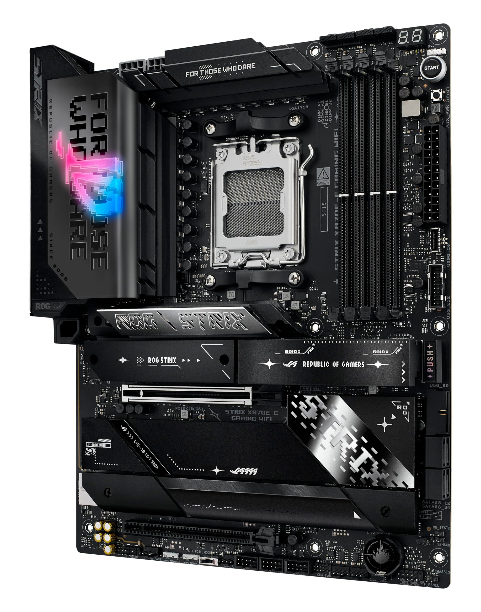 ASUS ROG Strix X870E-E Gaming WiFi Mainboard Sockel AM5 (AMD, X870E, ATX, 18+2+2 Power Stages, Dynamic OC Switcher, Core Flex, DDR5, WiFi 7, M.2, PCIe 5.0) Bild 3