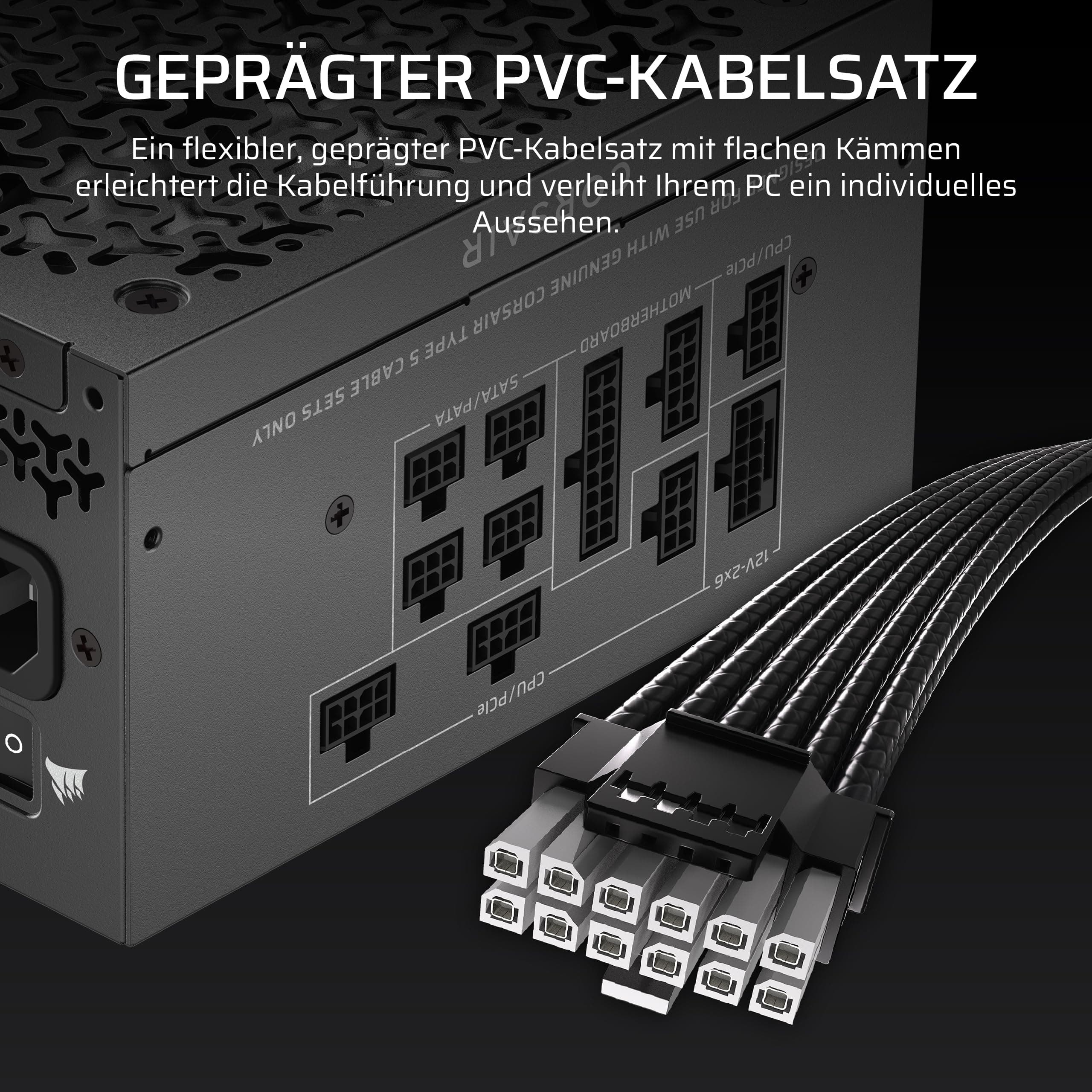 CORSAIR RM850x Shift (2025) Vollmodulares ATX-Netzteil – Modulare Seitenschnittstelle, 12-V-2x6-Kabel, ATX 3.1 und PCIe 5.1, Lüftergeschwindigkeit, 105°C-Kondensatoren, Cybenetics Gold – Schwarz 850w Bild 8