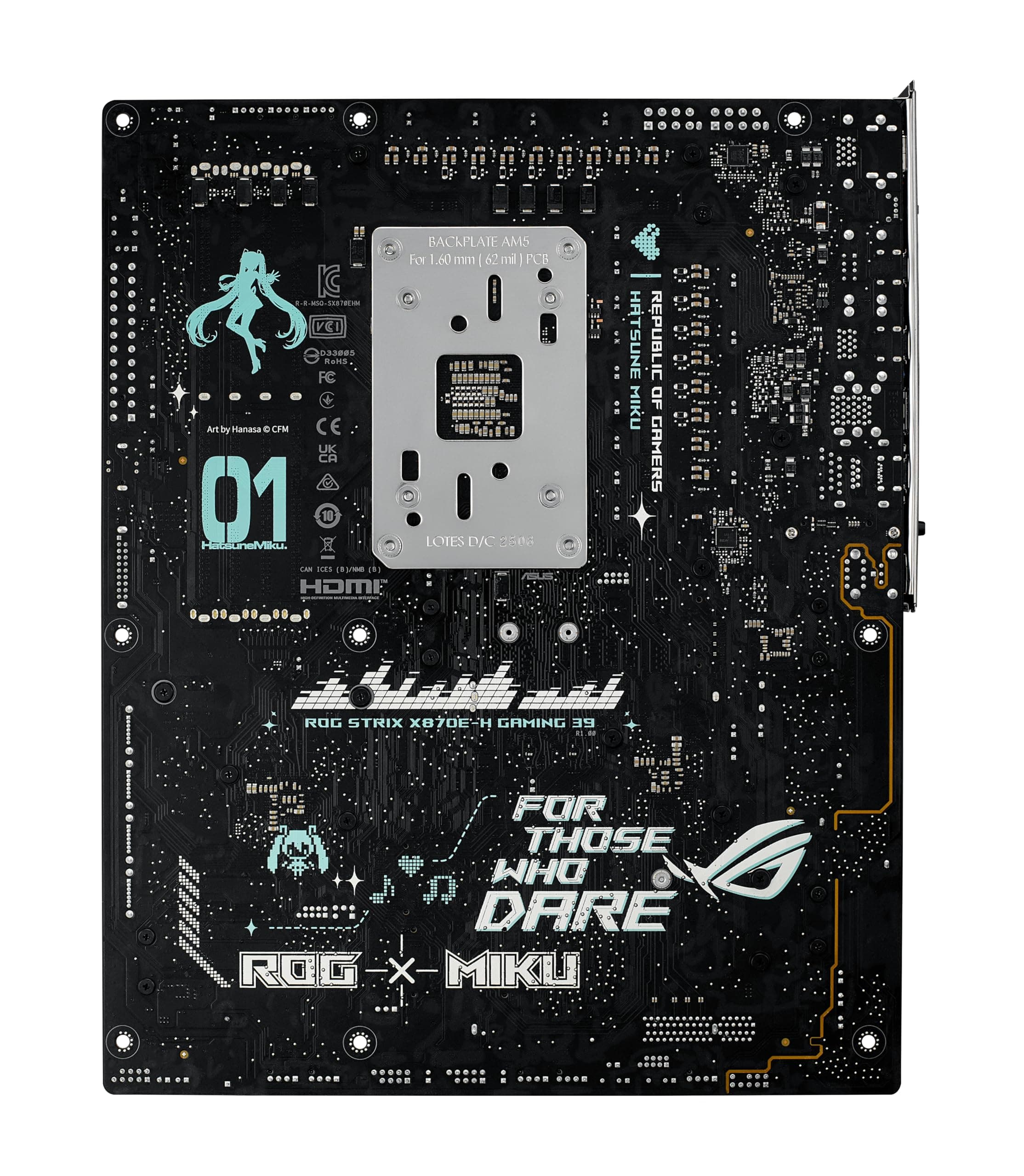 ASUS ROG Strix X870E-H Gaming WiFi7 Hatsune Miku Edition AMD ATX Mainboard (16+2+1 Leistungsstufen, DDR5, 4x M.2 Steckplätze, M.2 Q-Release, PCIe 5.0, WiFi 7, 2x USB4, USB 10Gbps Typ-C, Aura Sync RGB) Bild 7