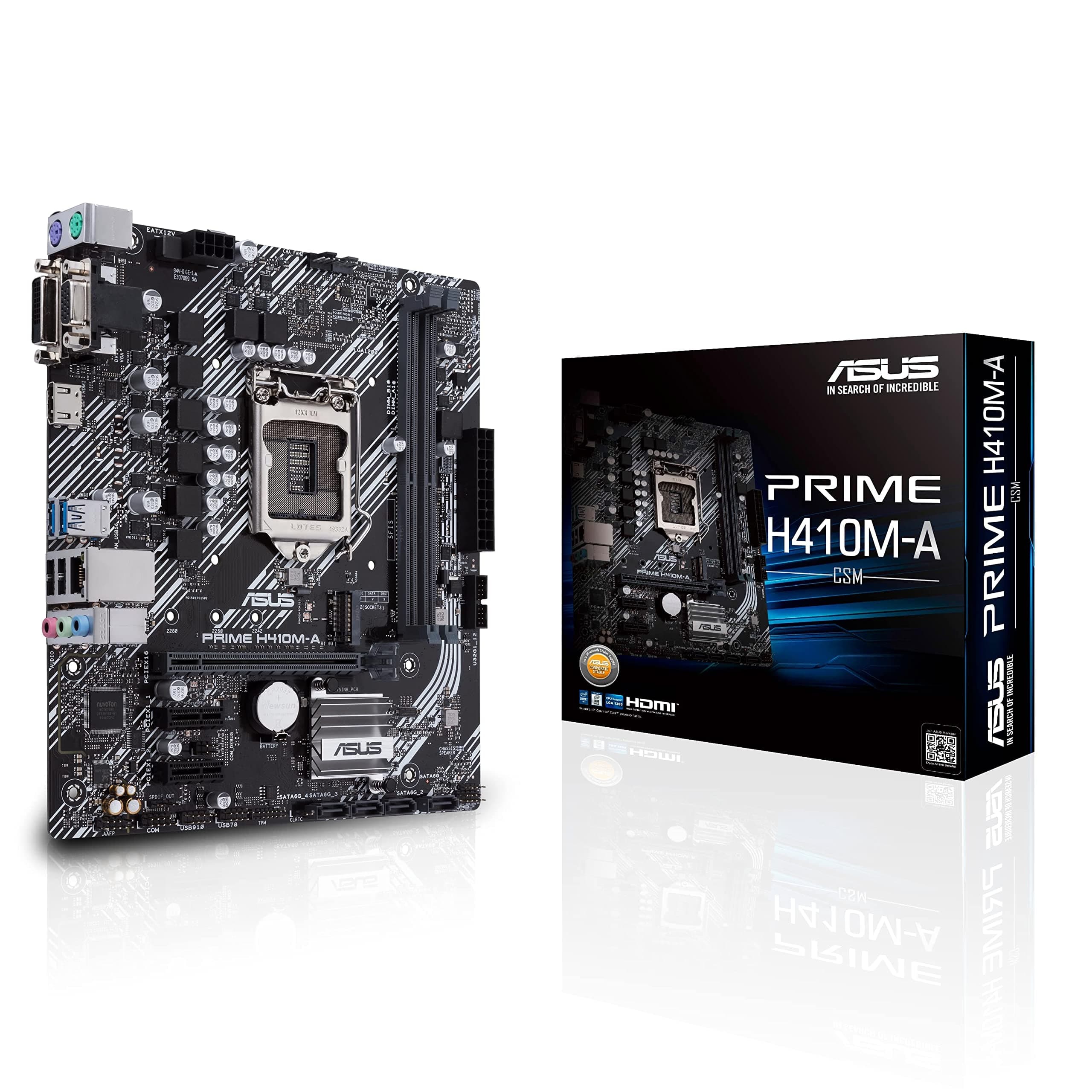 ASUS Prime H410M-A/CSM Mainboard Sockel Intel LGA 1200 (mATX, M.2, USB 3.2 Gen 1, SATA 6Gbit/s, COM-Header, TPM-Header) Bild 2