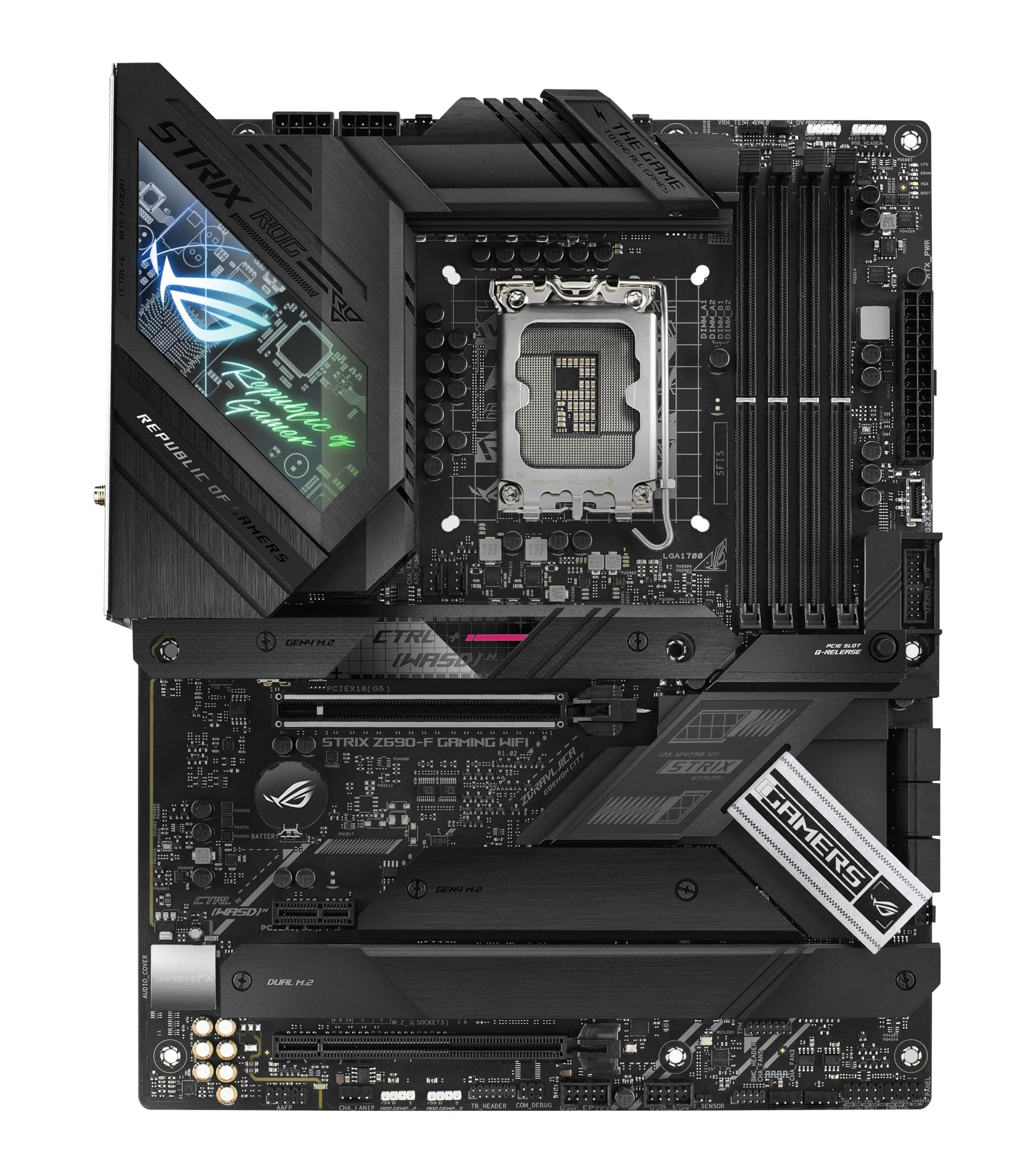 ASUS ROG Strix Z690-F Gaming WiFi Mainboard Sockel Intel LGA 1700 (Intel Z690, ATX, 4x M.2, PCIe 5.0, DDR5, USB 3.2 Gen 2x2 Type-C, WiFi6, Aura Sync) Bild 2