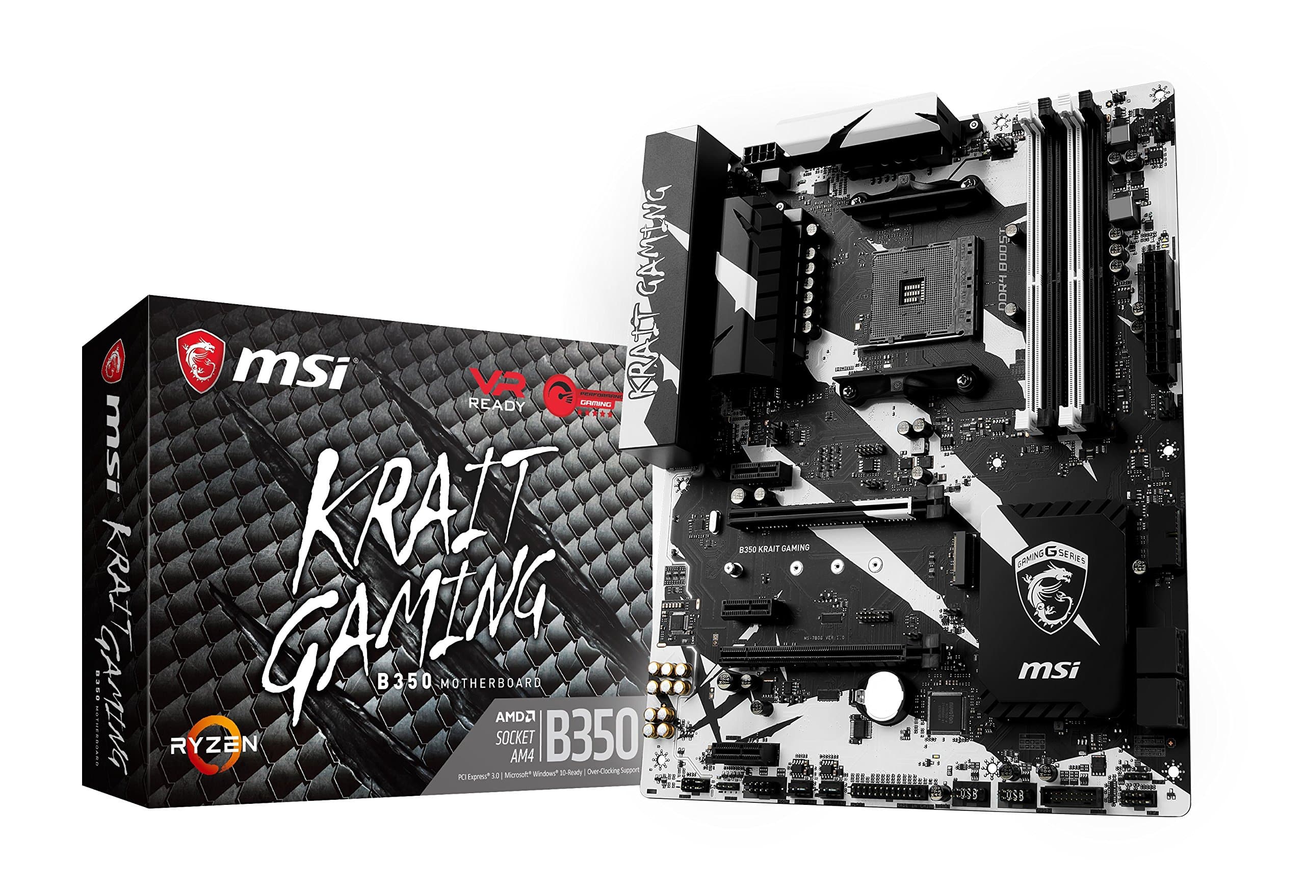 MSI B350 KRAIT GAMING, Sockel AM4, DDR4, HDMI,DVI 1x M.2 & 10x USB 3.1(2x Gen2 & 8x Gen1), 1x USB-C ATX Mainboard Bild 2