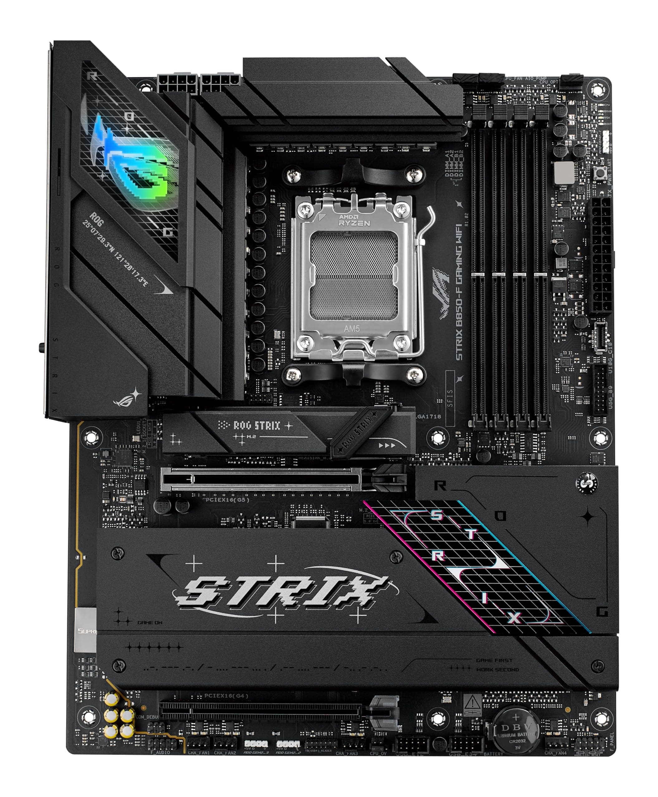 ASUS ROG Strix B850-F Gaming WiFi Mainboard Sockel AMD AM5 (AMD B850, ATX, DDR5 Speicher, PCIe 5.0, WiFi 7, 2X PCIe 4.0 M.2, Aura Sync) Bild 4