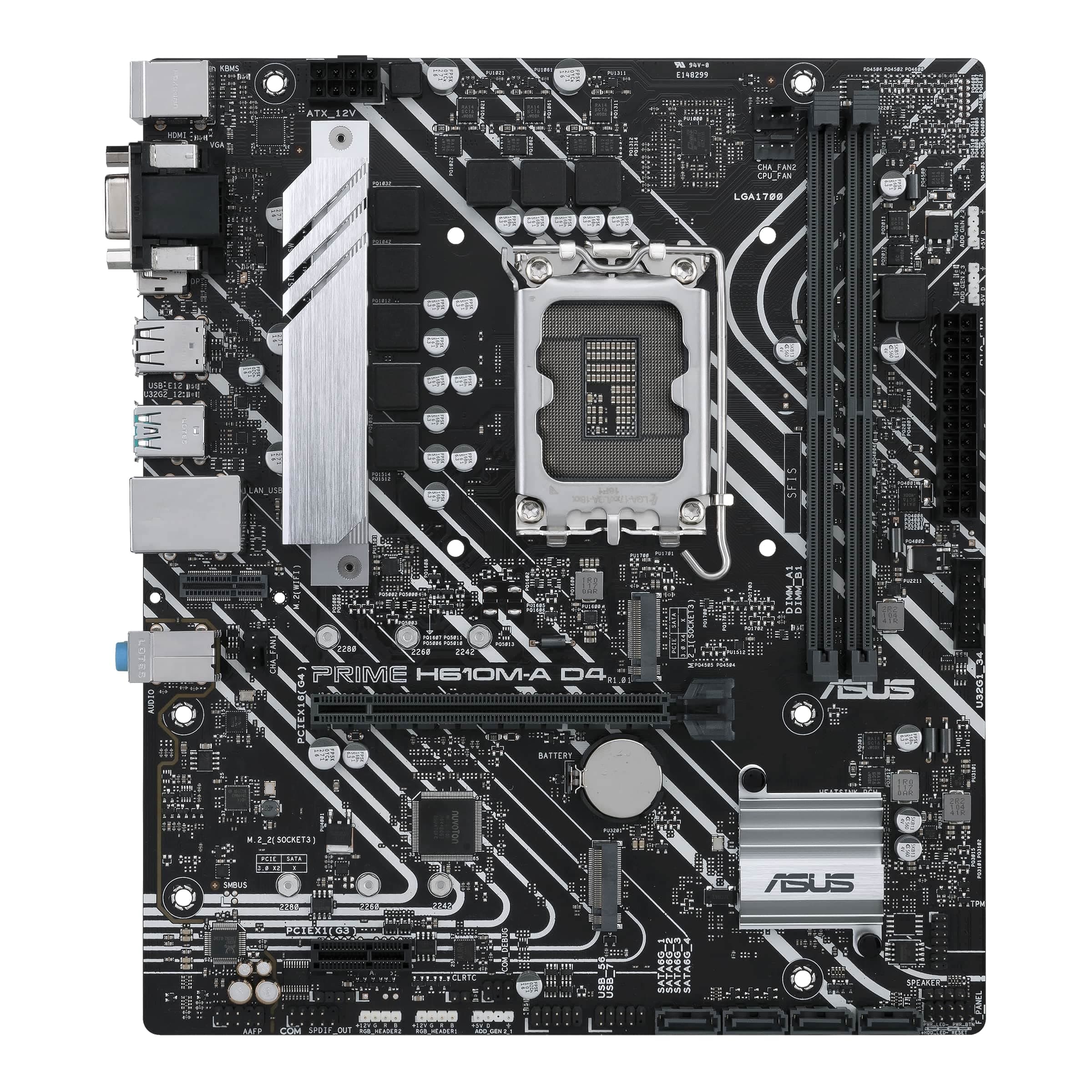 ASUS Prime H610M-A D4-CSM Business Mainboard Sockel Intel LGA 1700 (mATX, PCIe 4.0, 1Gb Ethernet, ASUS COM Debug Header, Remote IT Management) Bild 3