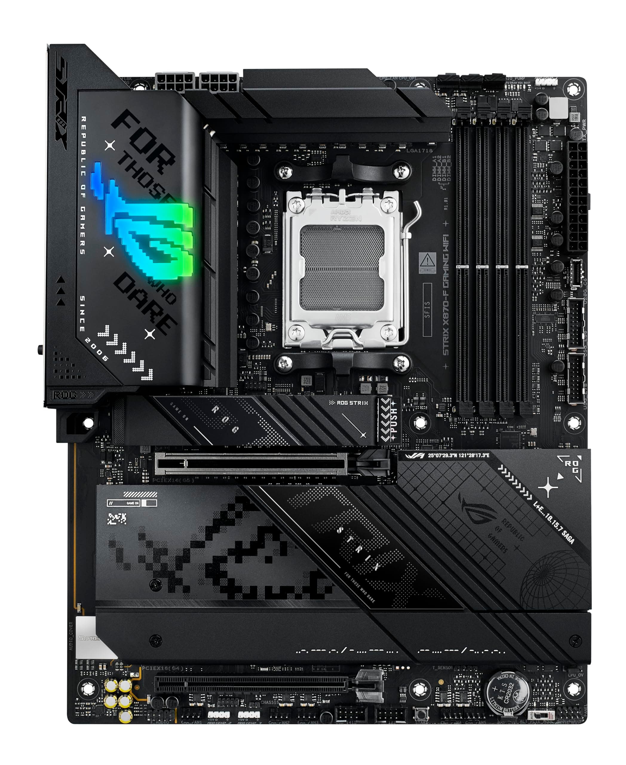 ASUS ROG Strix X870-F Gaming Mainboard Sockel AM5 (AMD, X870, ATX, 16+2+2 Power Stages, Dynamic OC Switcher, Core Flex, DDR5, WiFi 7, M.2, PCIe 5.0) Bild 2