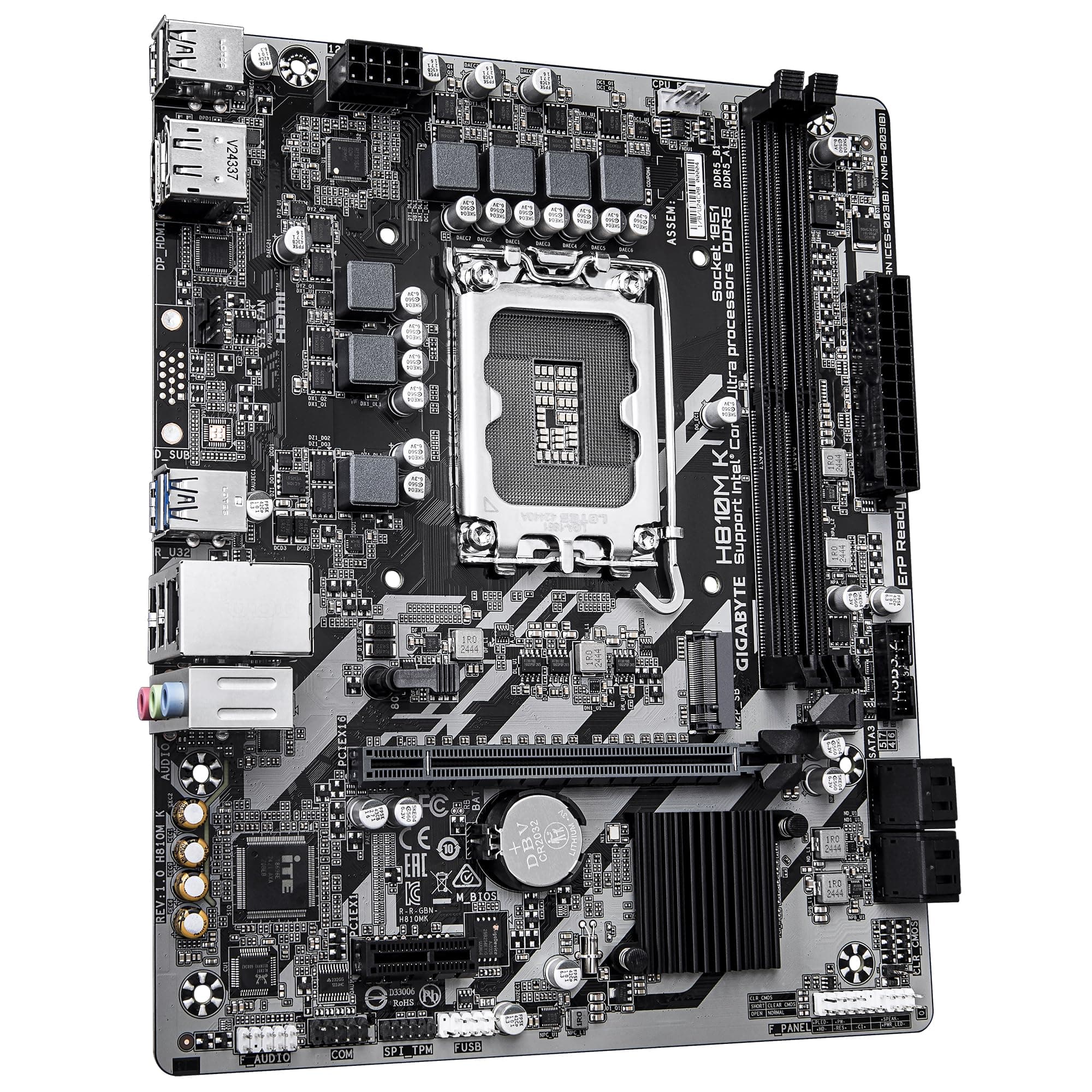 GIGABYTE H810M K Mainboard – Intel Core Ultra (Serie 2) Prozessoren, 3+1+2 Phasen VRM, bis zu 6400 MHz DDR5, 1 x M.2 PCIe 4.0, 1 GbE LAN, USB 3.2 Gen 1 Bild 5