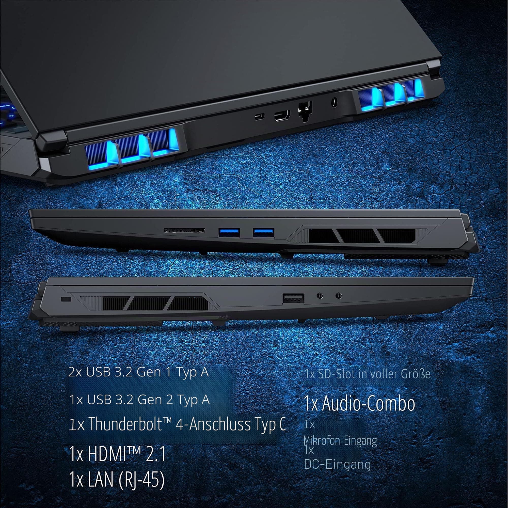 ERAZER Major X20 40,6 cm (16" Zoll 240Hz 100% sRGB) QHD+ Gaming Laptop (Intel Core i9-14900HX, 32GB DDR5 RAM, 2TB PCIe SSD, GeForce RTX 4070 8GB GDDR6, Win 11 Home) Core i9-14900HX 32.0 GB 2000 GB Nvidia GeForce RTX 4070 MD62617 Bild 7