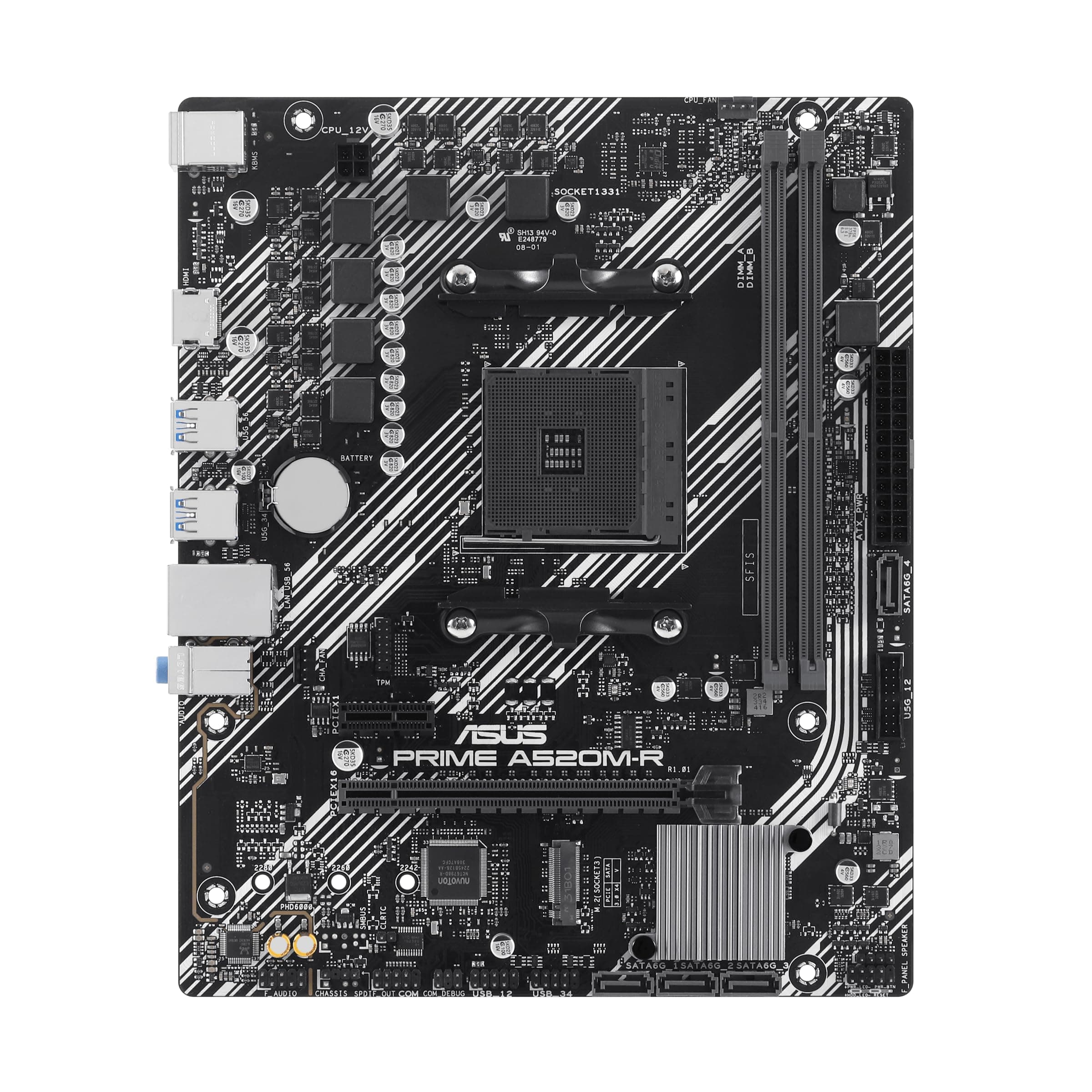 ASUS Prime A520M-R Gaming Mainboard Sockel AMD Ryzen AM4 (Micro-ATX, M.2, 1GB Ethernet, HDMI, SATA 6Gbit/s, USB 5) Bild 5