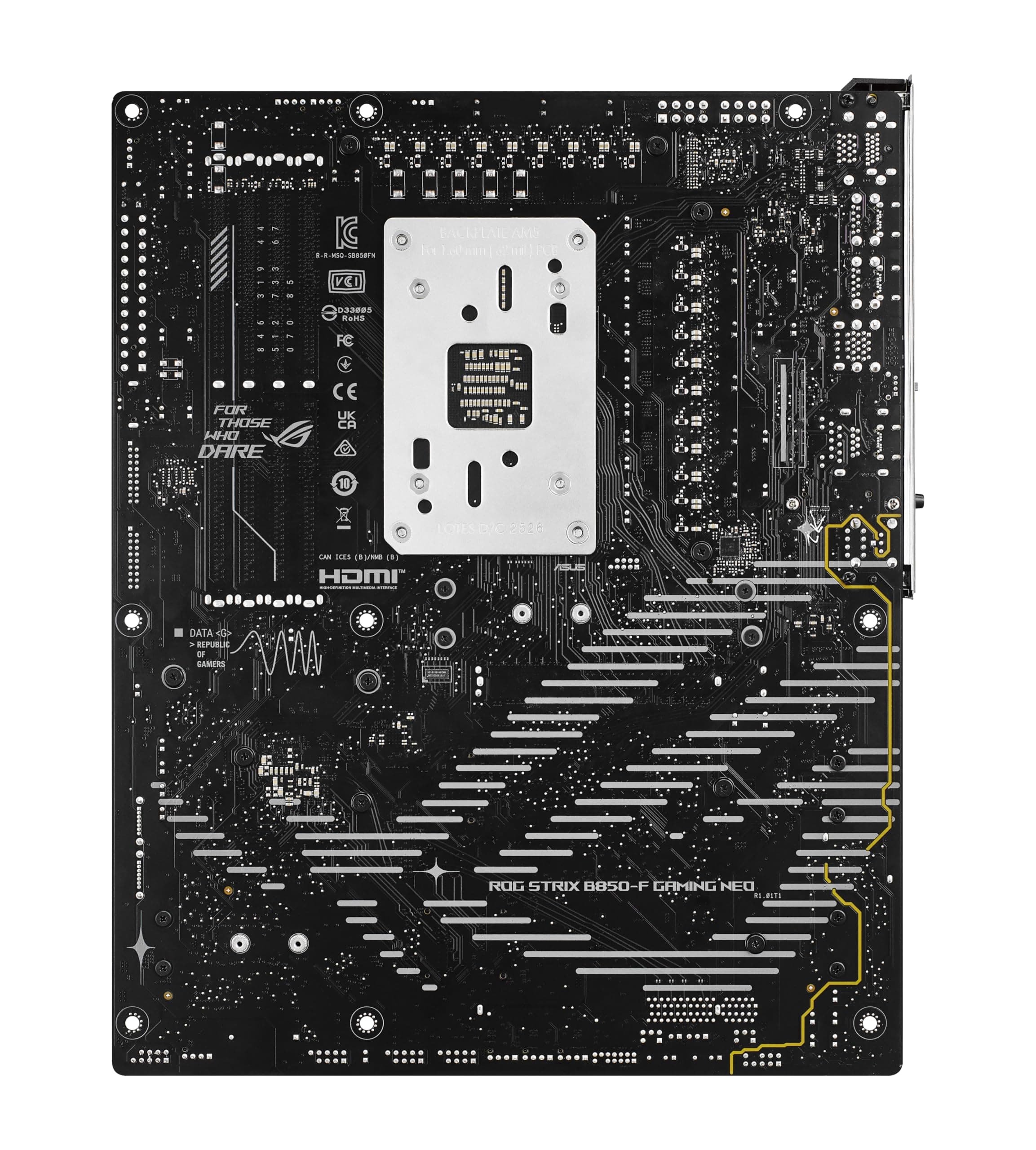 ASUS ROG Strix B850-F GAMING WIFI7 NEO AMD ATX Mainboard (16+2+2 Leistungsstufen, DDR5 Steckplätze, 4x M.2 Steckplätze, PCIe 5.0, 3x USB2.0-Header, USB 20Gbps Typ-C, WiFi 7, Realtek 5G & AuraSync RGB) Bild 3