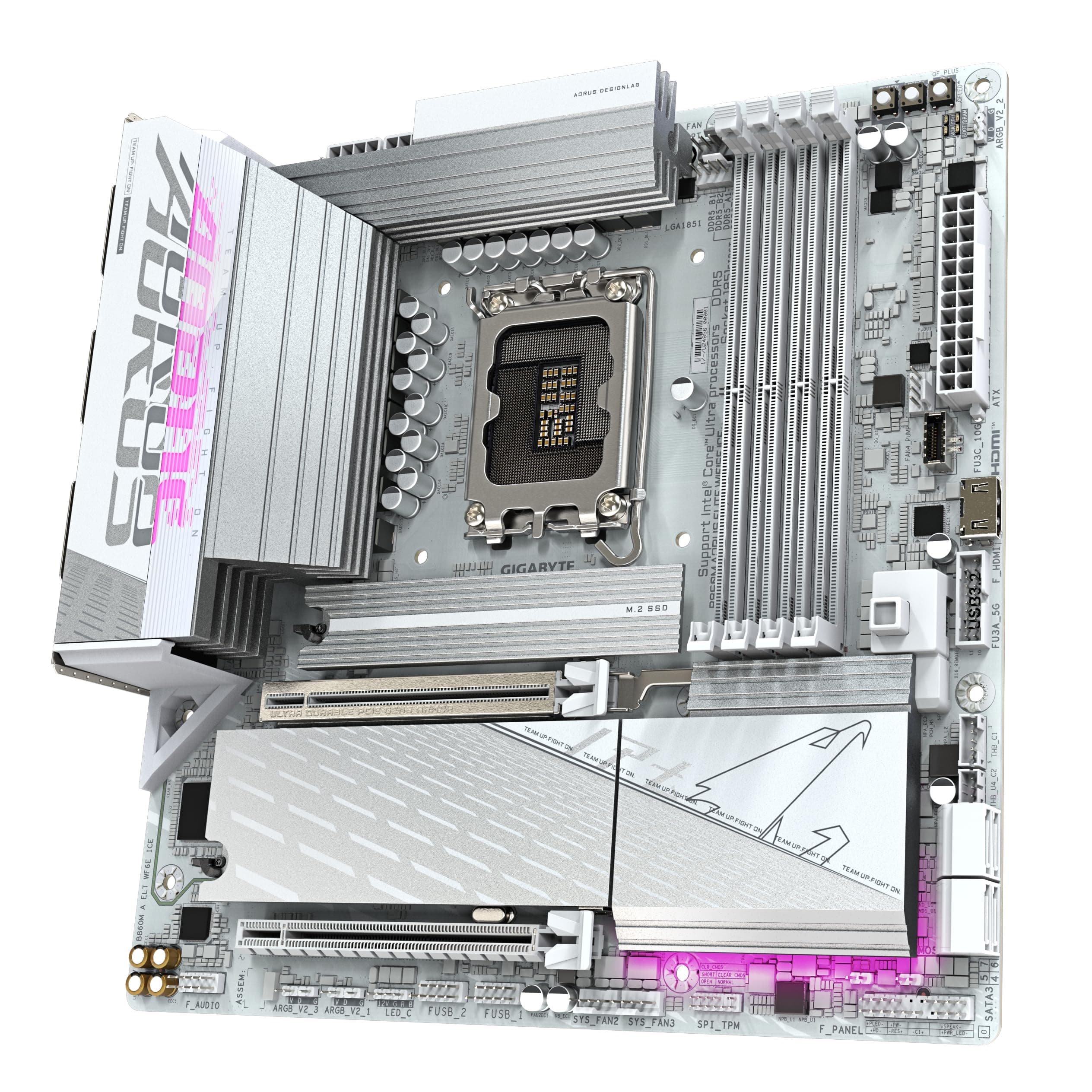 GIGABYTE B860M AORUS Elite WF6E Ice Mainboard - Intel Core Ultra CPUs, 12+1+2+1 Phasen VRM, bis zu 9200MHz DDR5, 1xPCIe 5.0 + 2xPCIe 4.0 M.2, 2,5 GbE LAN, WiFi 6E, USB 4 Bild 7