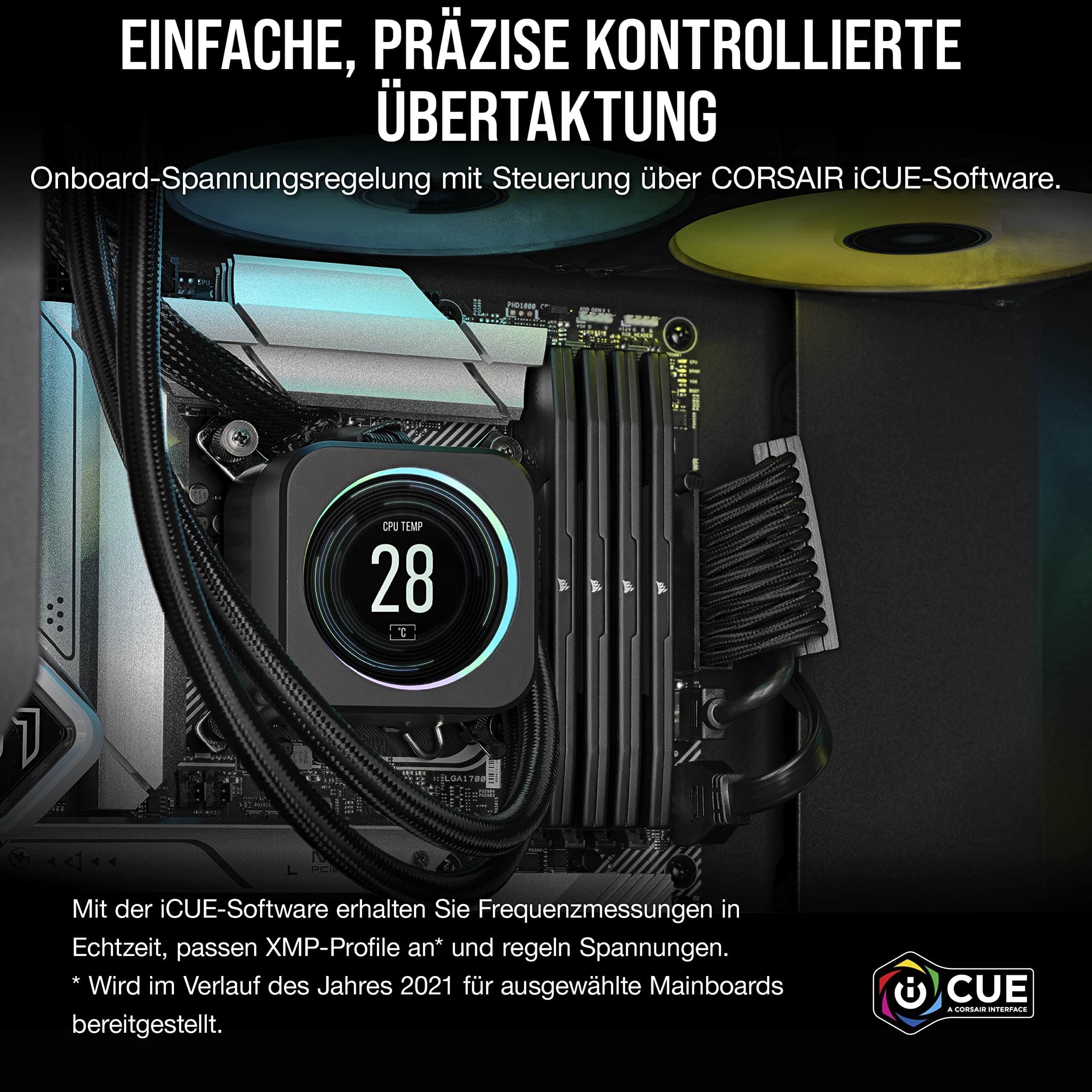 CORSAIR VENGEANCE DDR5 RAM 32GB (2x16GB) Bis zu 4800MHz CL40 Intel XMP 3.0 Desktop-Arbeitsspeicher – Schwarz (CMK32GX5M2A4800C40) Bild 7