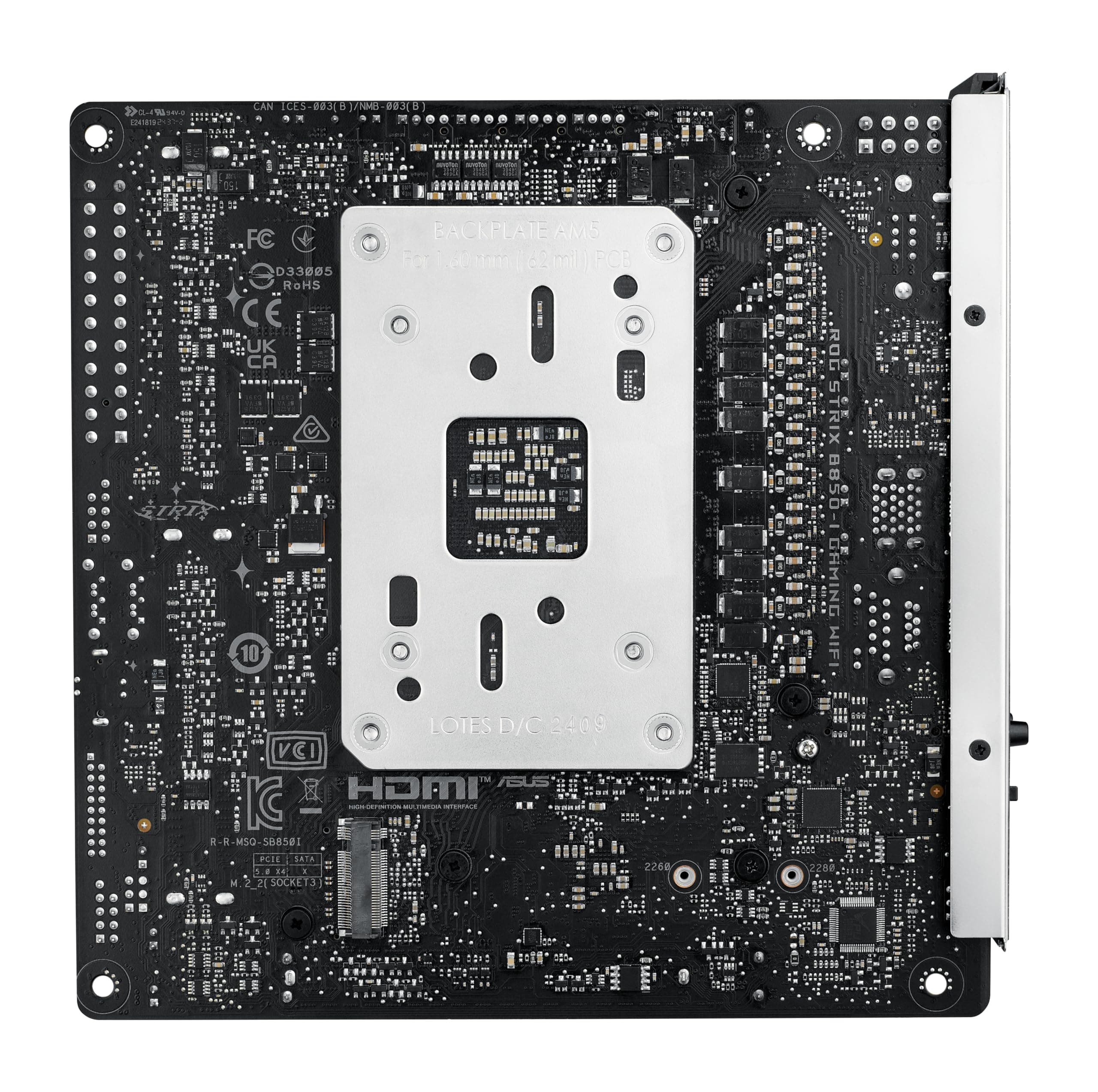 ASUS ROG Strix B850-I Gaming WiFi Mainboard Sockel AMD AM5 (AMD B850, mini-ITX, DDR5 Speicher, PCIe 5.0, WiFi 7, 2X M.2, Aura Sync) Bild 5