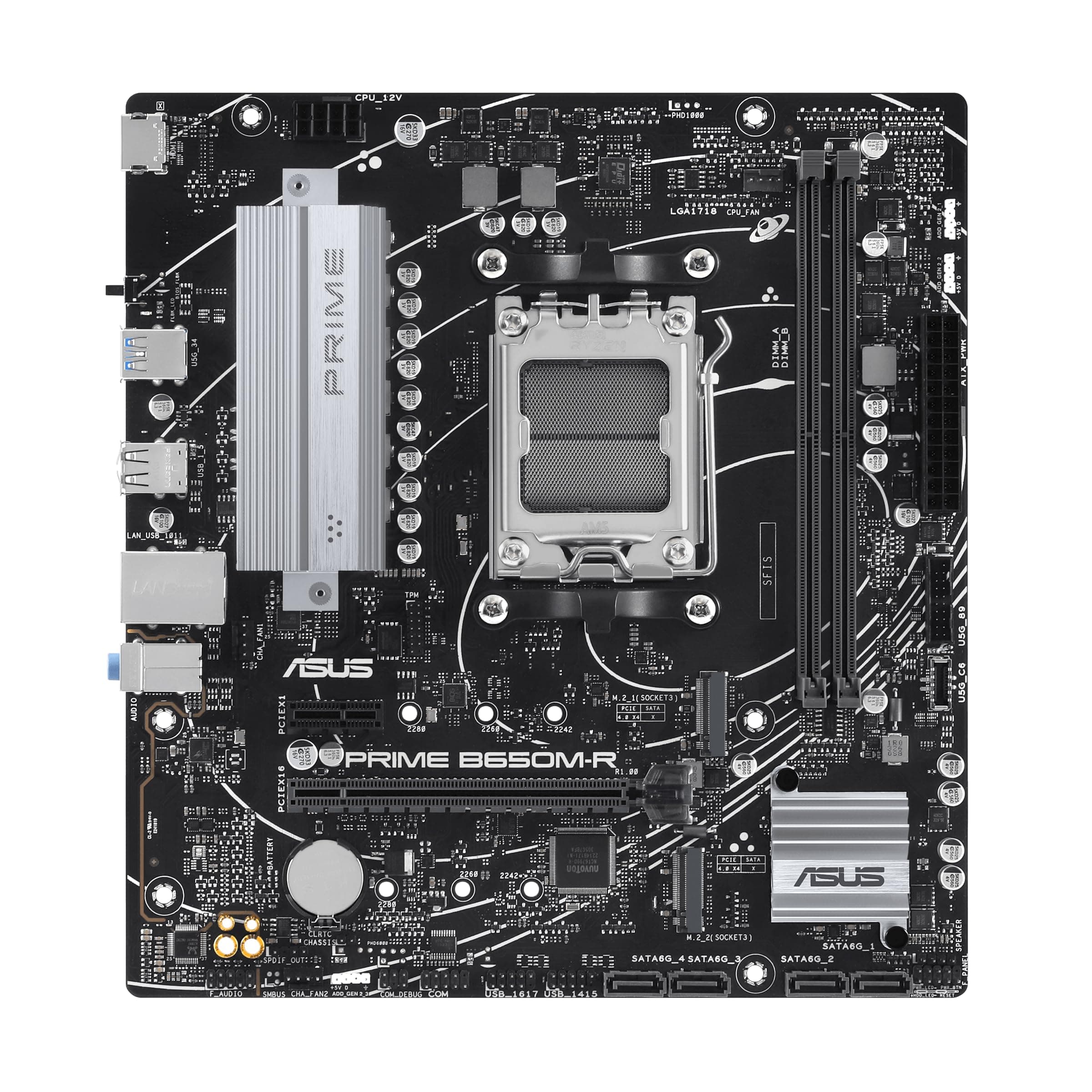 ASUS Prime B650M-R Gaming Mainboard Sockel AMD AM5 (microATX, DDR5, PCIe 4.0, Realtek 2.5Gb Ethernet, HDMI, SATA 6 Gbit/s, BIOS Flashback, Aura Sync) Bild 6