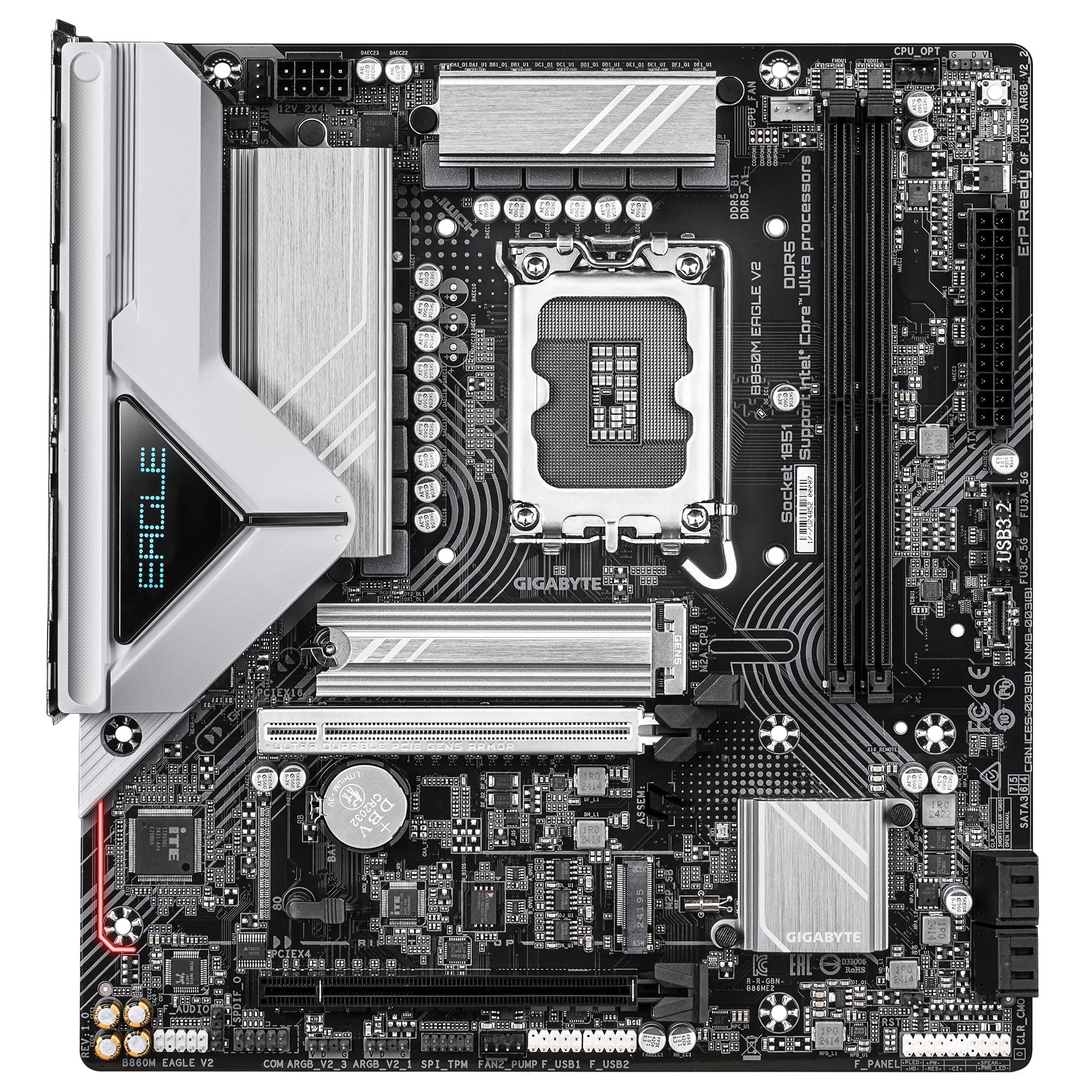 GIGABYTE B860M Eagle V2 Mainboard – Intel Core Ultra Serie Prozessoren, 6+1+2 Phasen VRM, bis zu 9066 MHz DDR5, 1x PCIe 5.0 + 1x PCIe 4.0 M.2, 2.5 GbE LAN, USB 3.2 Gen 1 Bild 3