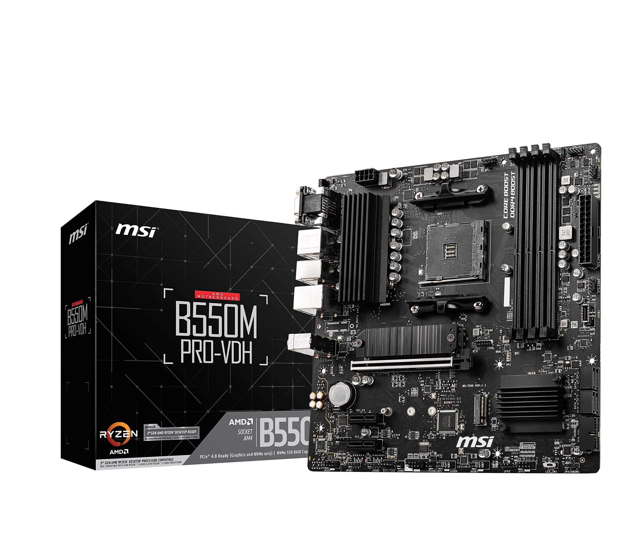 MSI B550M PRO-VDH (MATX Sockel AM4, AMD B550, 4 x DDR4, 1 x PCI Express 3.0 16x) Bild 2