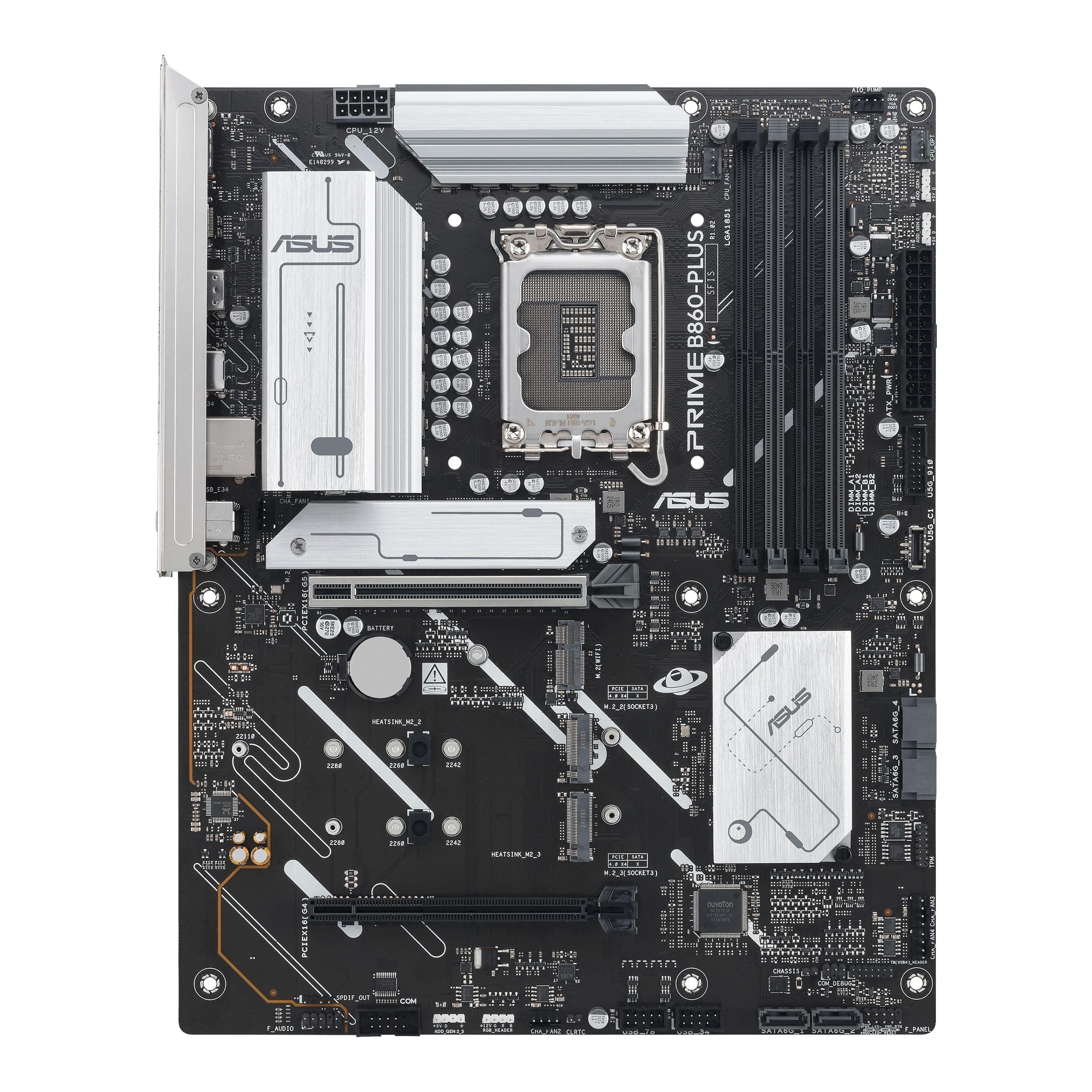 ASUS Prime B860-PLUS-CSM Mainboard Sockel Intel LGA 1851 (Intel B860, ATX, DDR5 Speicher, PCIe 5.0 x16 SafeSlot, 3X PCIe 4.0 M.2, HDMI, DisplayPort, USB 20Gbps, USB 5Gbps Typ-C) Bild 3