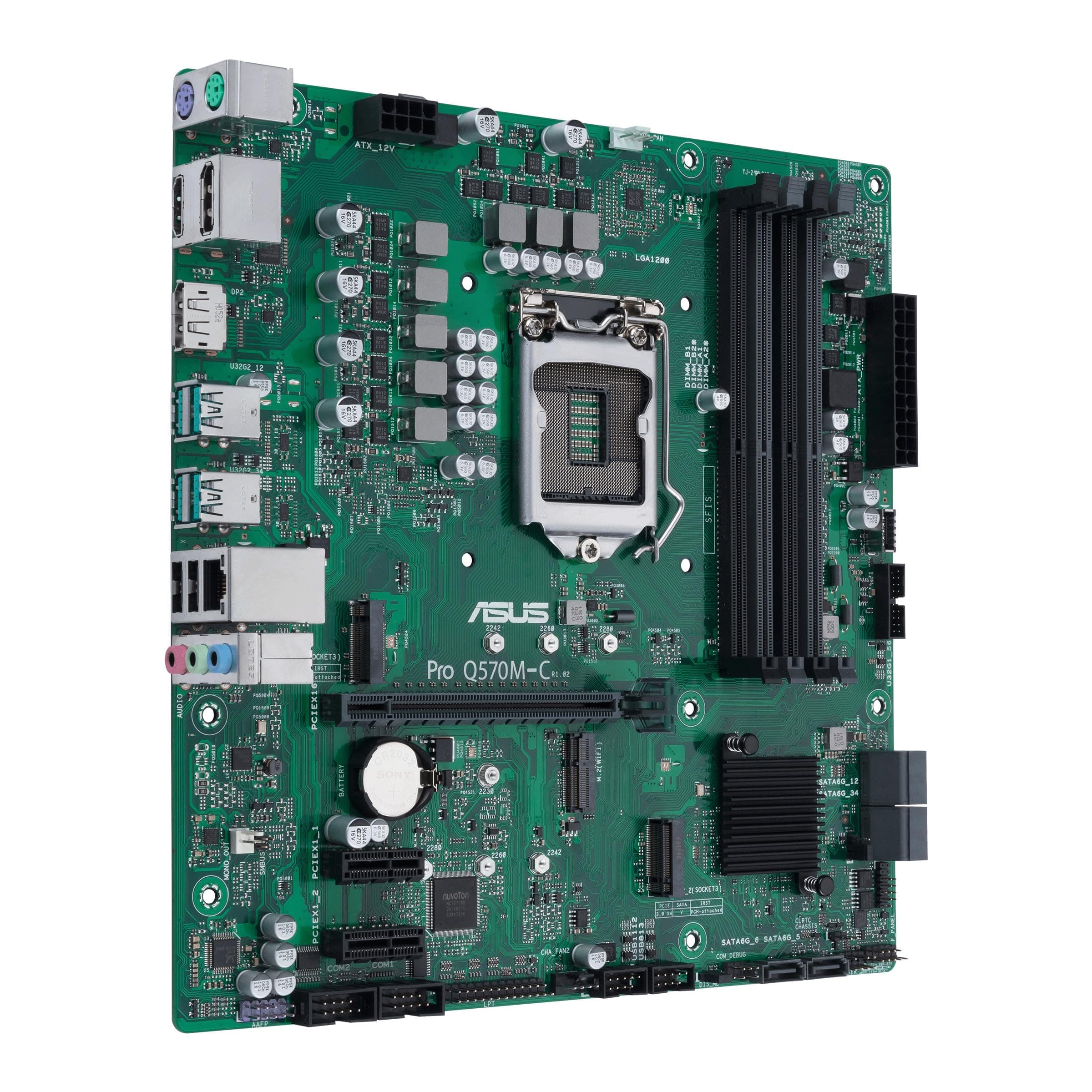 ASUS Pro Q570M-C/CSM Business-Mainboard Sockel Intel LGA 1200 (Micro-ATX, PCIe 4.0, DDR4 DIMM, Intel-vPro-Unterstützung, HDMI 2.0b (iGPU), DisplayPort 1.4a (iGPU), USB-A 3.1) Bild 5