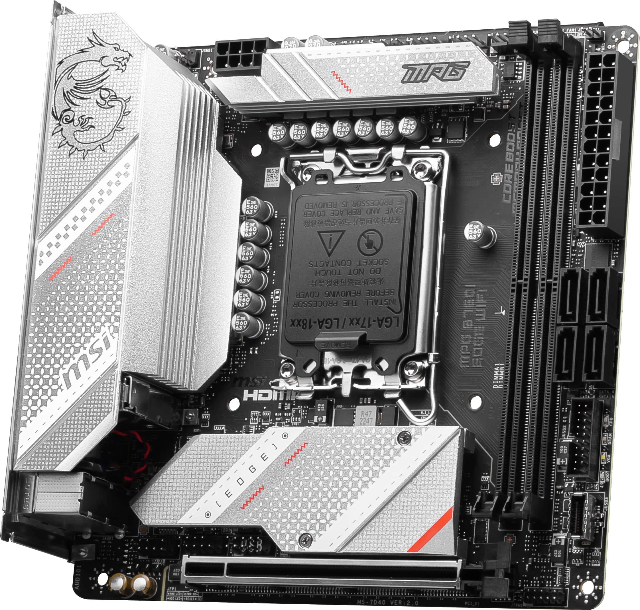 MSI MPG B760I Edge WiFi-Gaming-Motherboard (unterstützt Intel Prozessoren der 12. / 13. Generation, LGA 1700, DDR5, PCIe 5.0, M.2, 2,5 Gbit/s LAN, USB 3.2 Gen2, Wi-Fi 6E, Mini-ITX) Bild 5