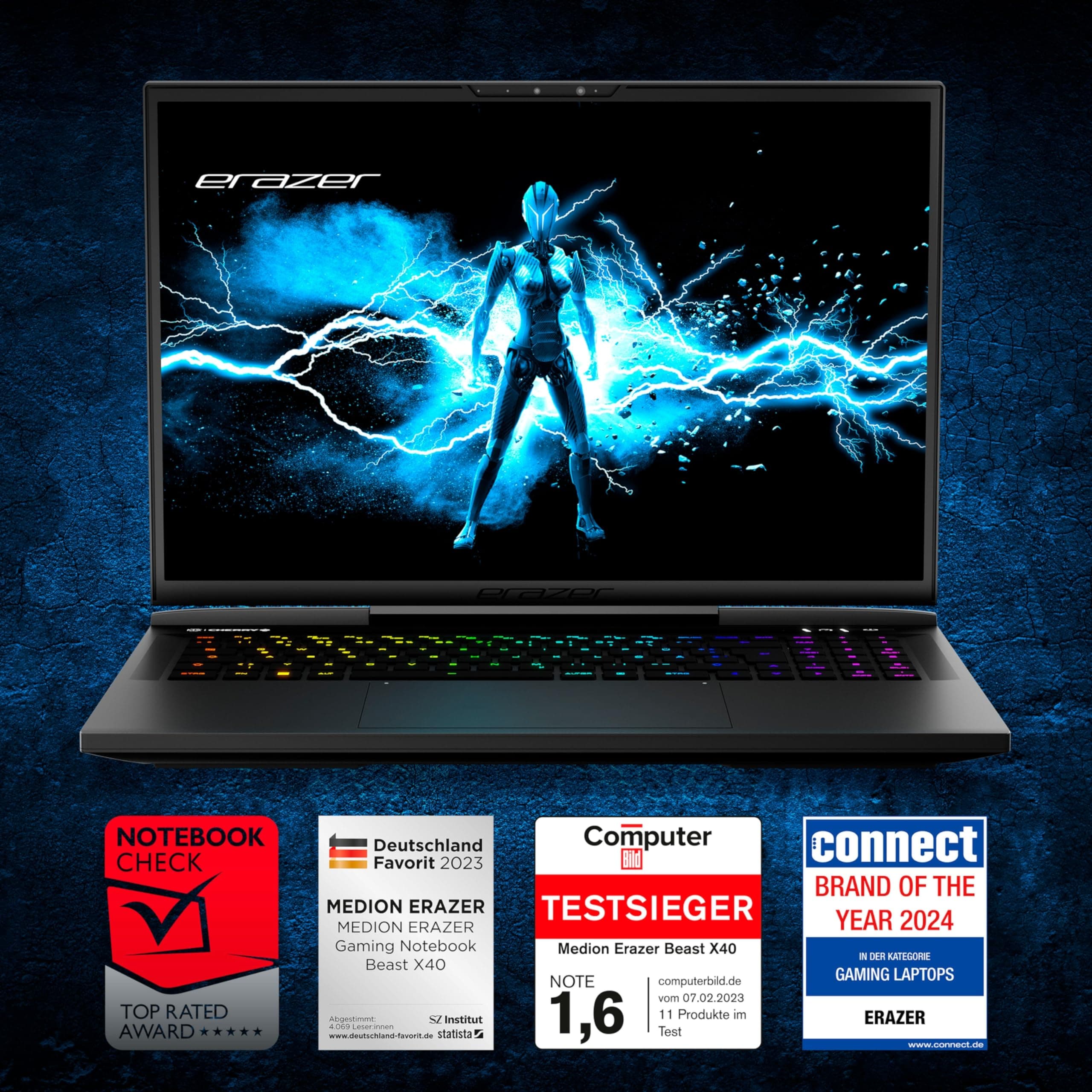 ERAZER Beast X40 43,2cm (17" Zoll 240Hz) QHD+ Gaming Notebook (Intel Core i9-13900HX, 32GB DDR5 RAM, 2TB SSD, GeForce RTX 4090 16GB GDDR6, Win 11 Home) Bild 2