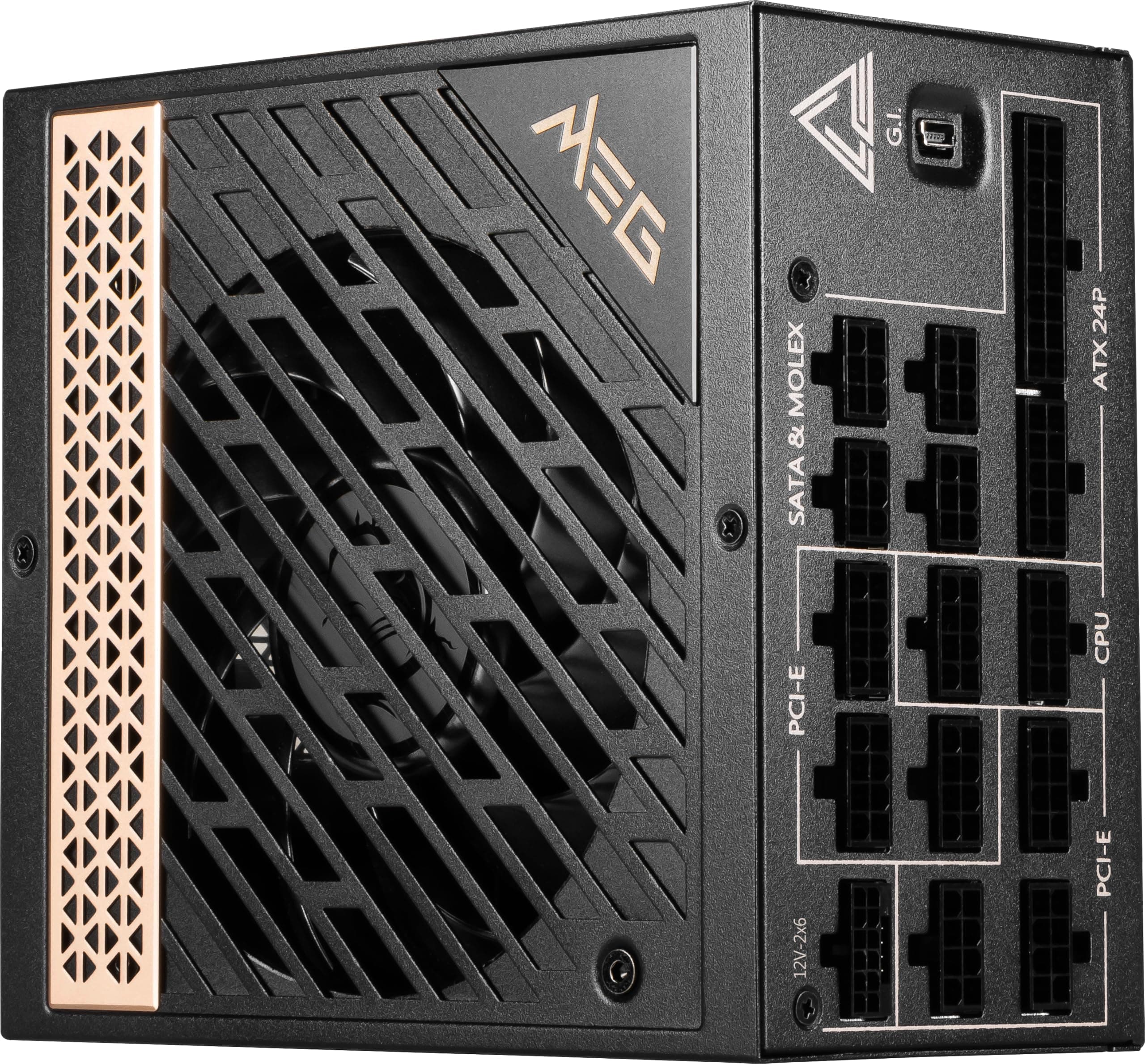 MSI MEG Ai1300P PCIE5 Netzteil, EU Stecker, 1300W, 80 Plus Platinum, vollmodularer ATX 3.0, unterstützt PCIe 5.0 GPU, japanische Kondensatoren, Gaming Intelligence, ummantelte Kabel 1300W PCIE5 Bild 7