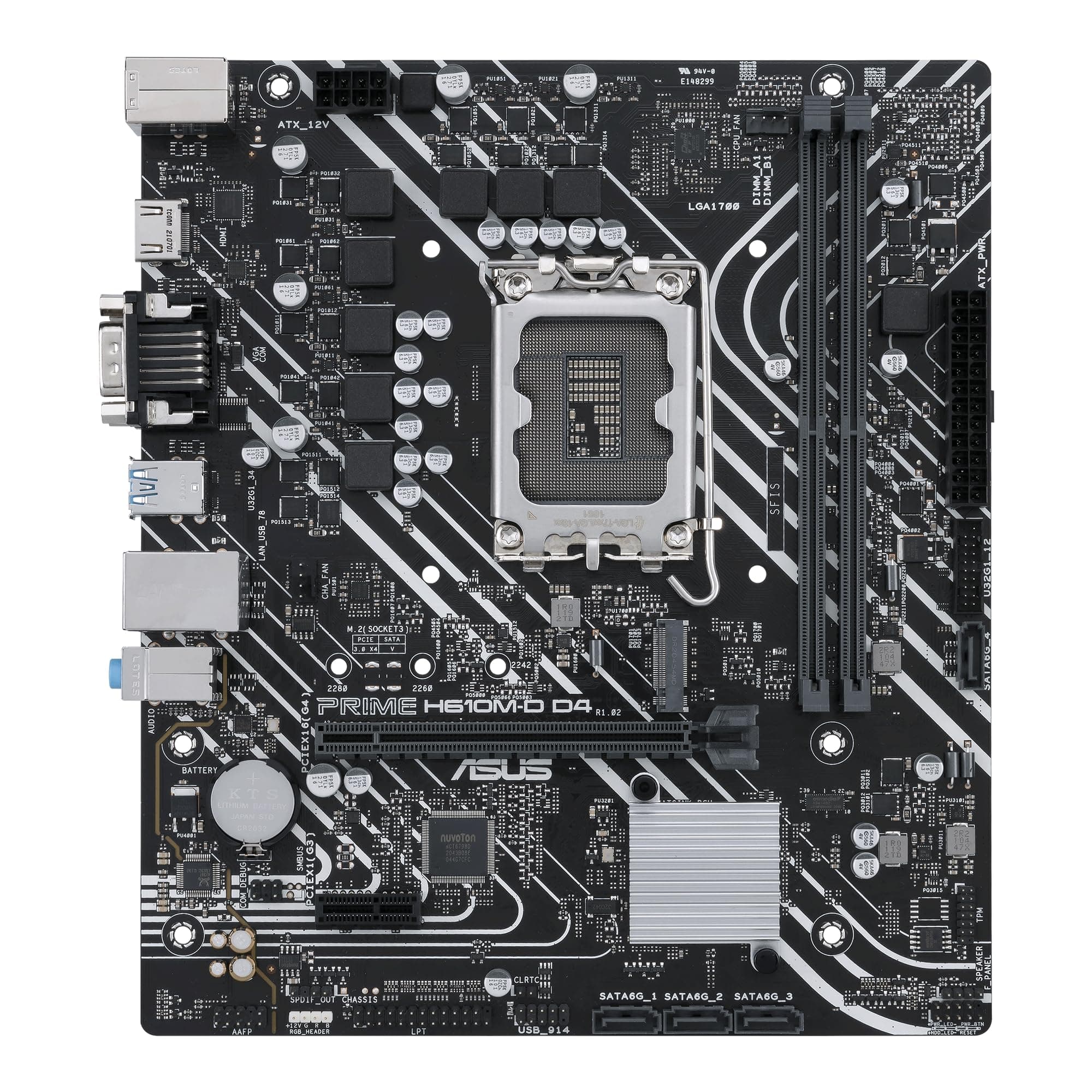 ASUS Prime H610M-D D4 Gaming Mainboard Sockel Intel LGA 1700 (Intel H610, mATX, DDR4 Speicher, PCIe 4.0, M.2, COM Port, LPT Header, RGB Header) M-D D4 Prime H610 Bild 3