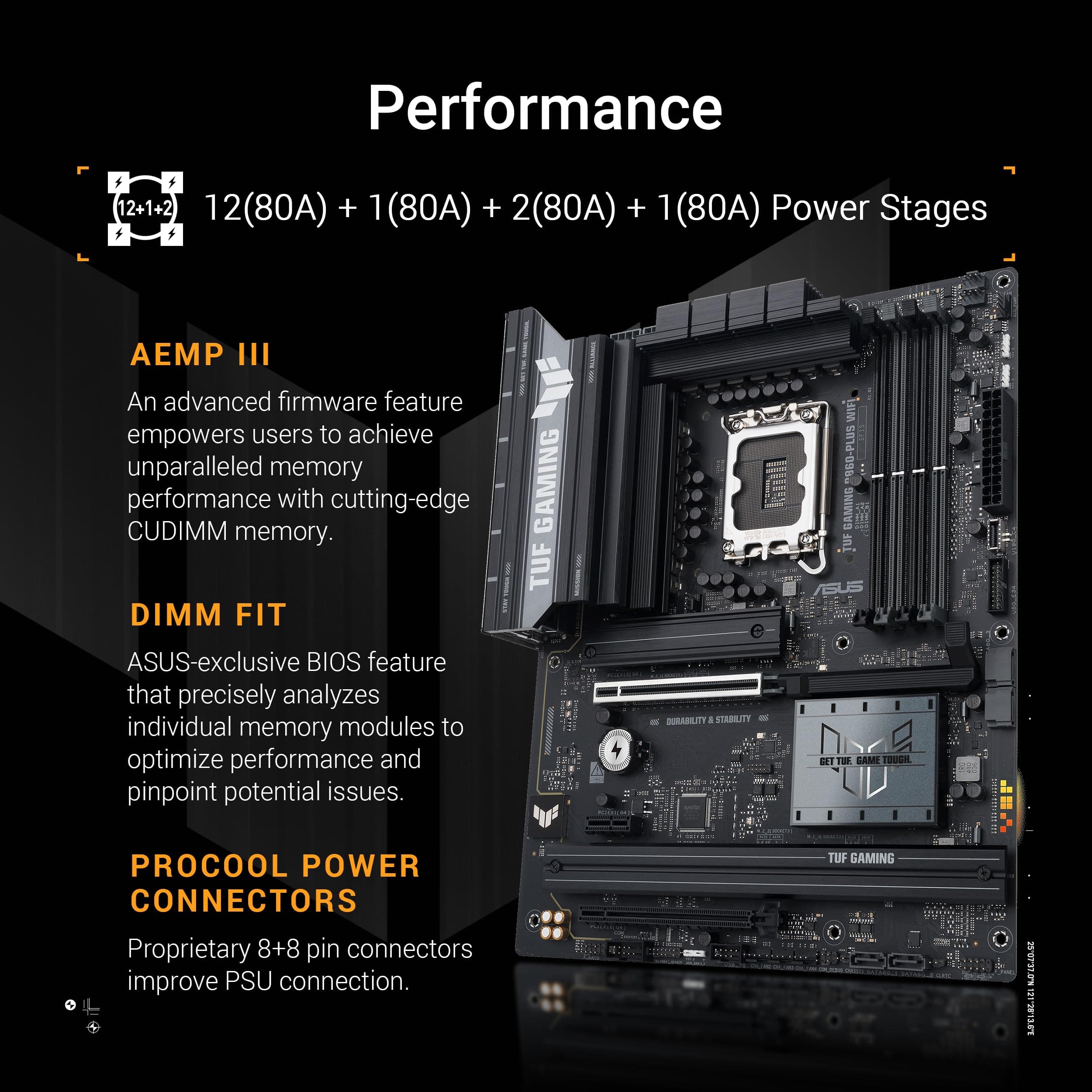 ASUS TUF Gaming B860-PLUS WiFi B860 LGA 1851 ATX Motherboard, Intel® Core™ Ultra Series 2 Ready, Advanced AI PC-Ready, 12+1+2+1 Stufen, DDR5, PCIe 5.0, 3X M.2, Wi-Fi 7, 2.5Gb LAN, USB 20Gbps Type-C® Bild 5
