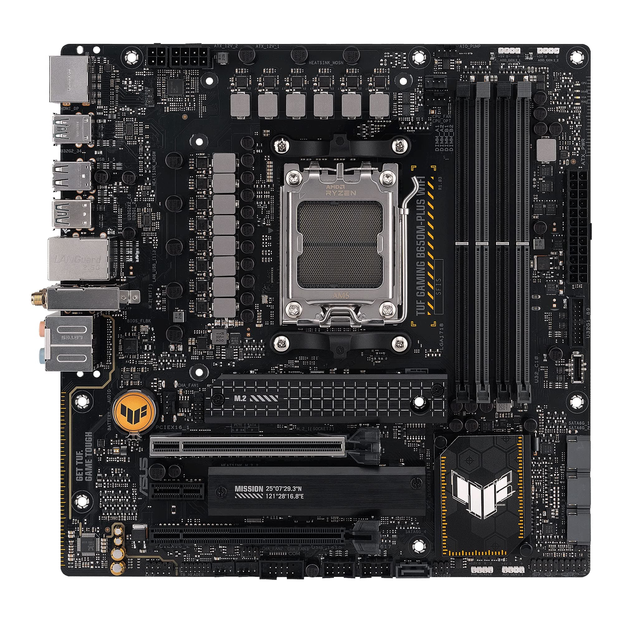 ASUS TUF Gaming B850M-PLUS WiFi Mainboard Sockel AMD AM5 (AMD B850, mATX, DDR5 Speicher, PCIe 5.0, 2X PCIe 4.0 M.2, WiFi 6E, Aura Sync) Bild 2